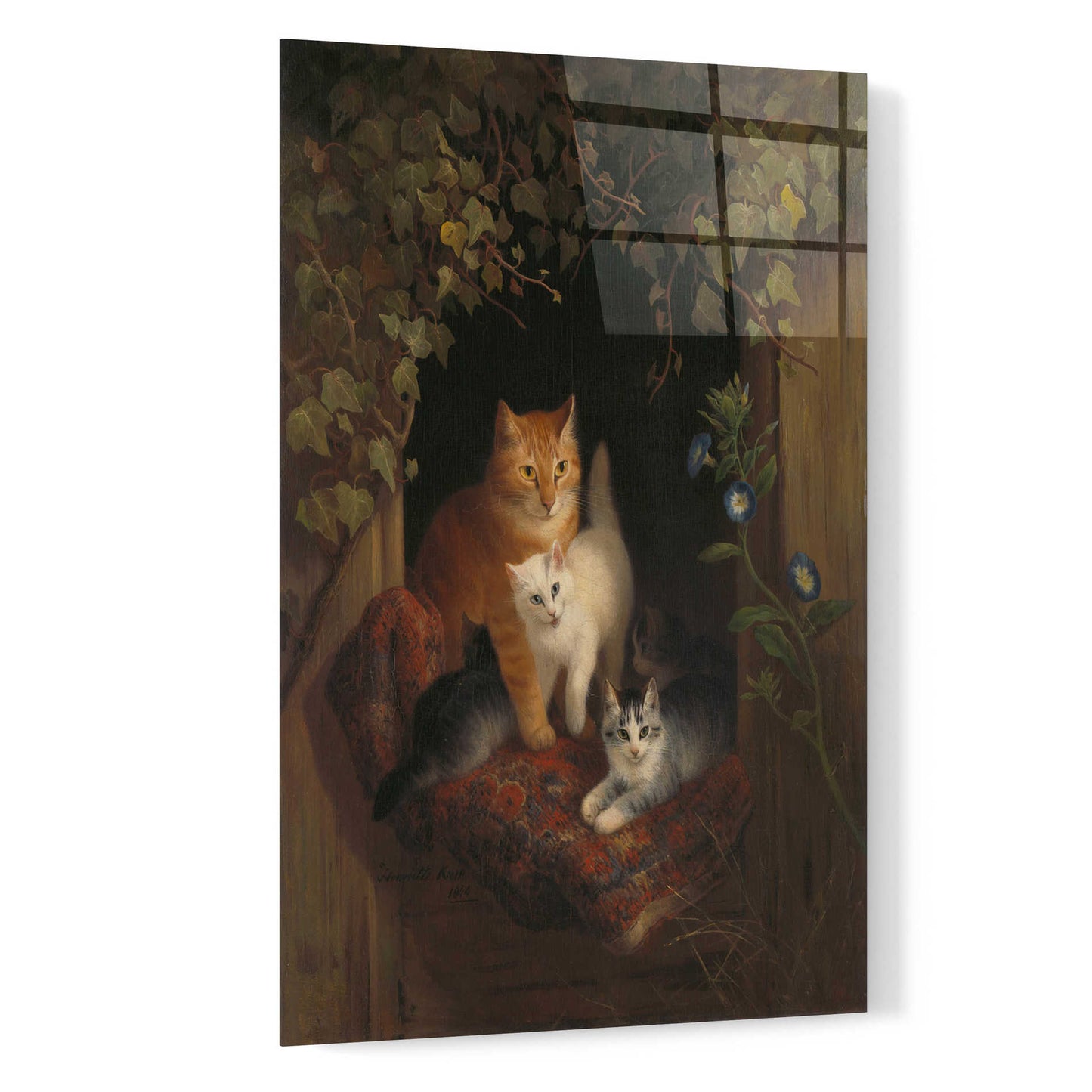 Epic Art 'Cat with Kittens' by Henriette Ronner-Knip, Acrylic Glass Wall Art,16x24