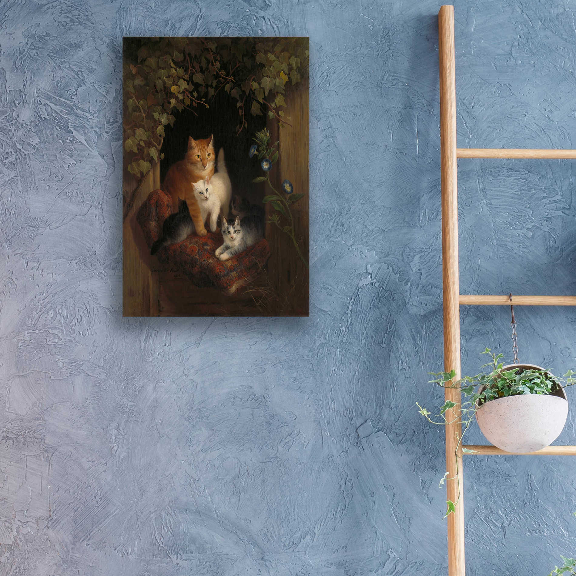 Epic Art 'Cat with Kittens' by Henriette Ronner-Knip, Acrylic Glass Wall Art,16x24