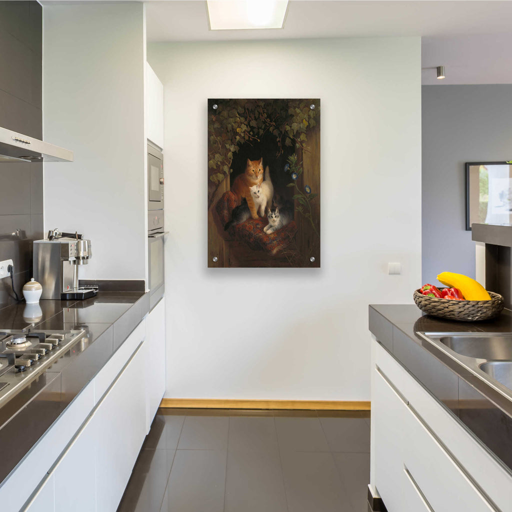 Epic Art 'Cat with Kittens' by Henriette Ronner-Knip, Acrylic Glass Wall Art,24x36