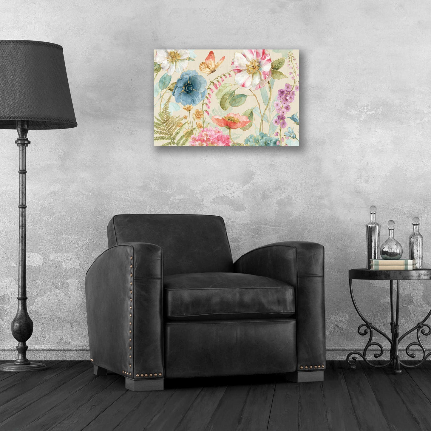 Epic Art 'Rainbow Seeds Flowers I Linen,' by Lisa Audit, Acrylic Glass Wall Art,24x16