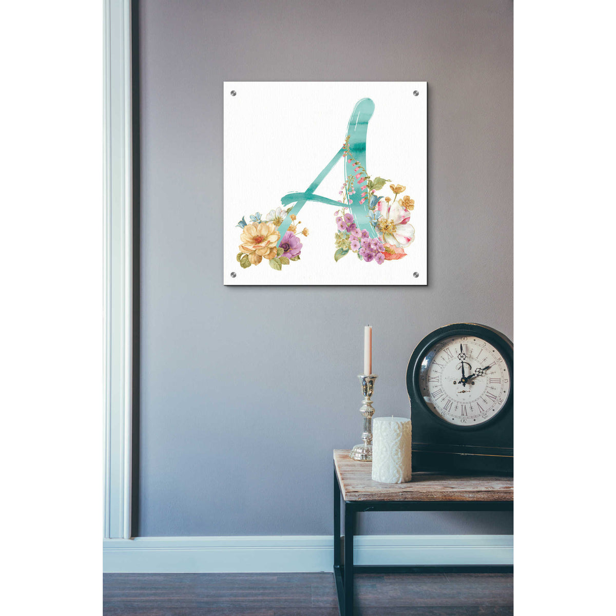 Epic Art 'Rainbow Seeds Monogram A,' by Lisa Audit, Acrylic Glass Wall Art,24x24