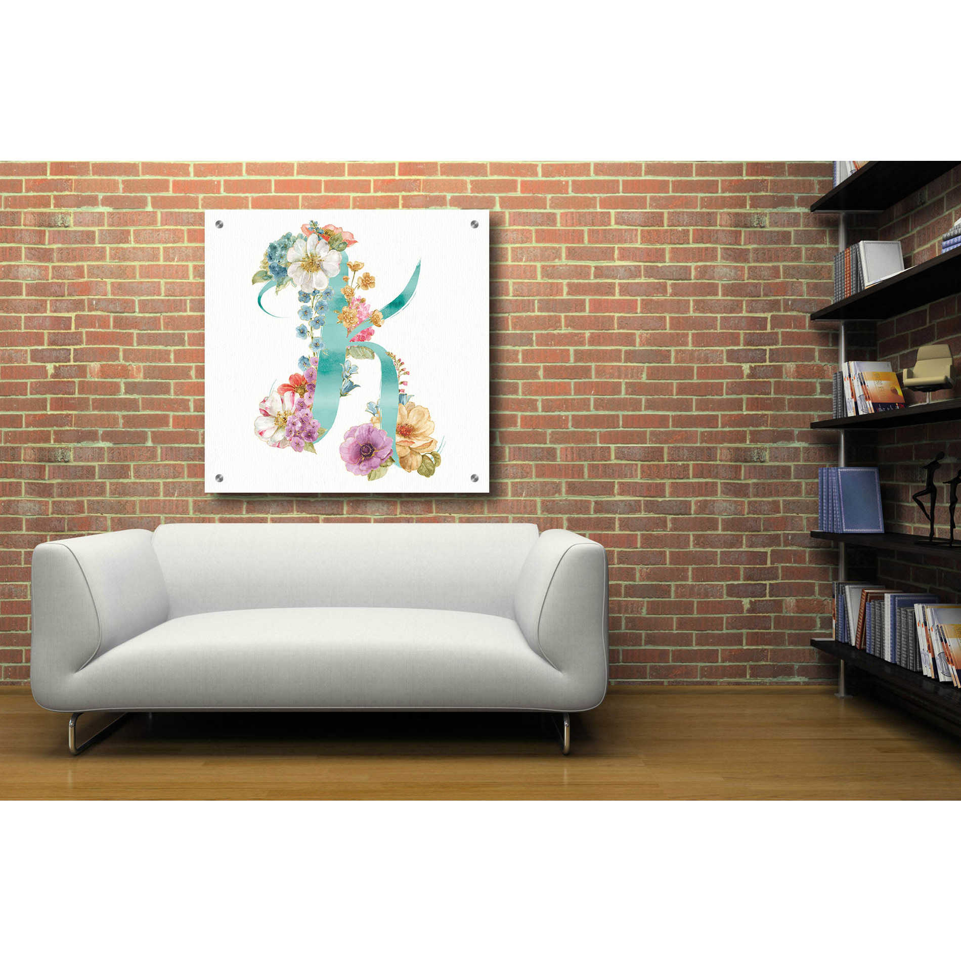 Epic Art 'Rainbow Seeds Monogram K,' by Lisa Audit, Acrylic Glass Wall Art,36x36