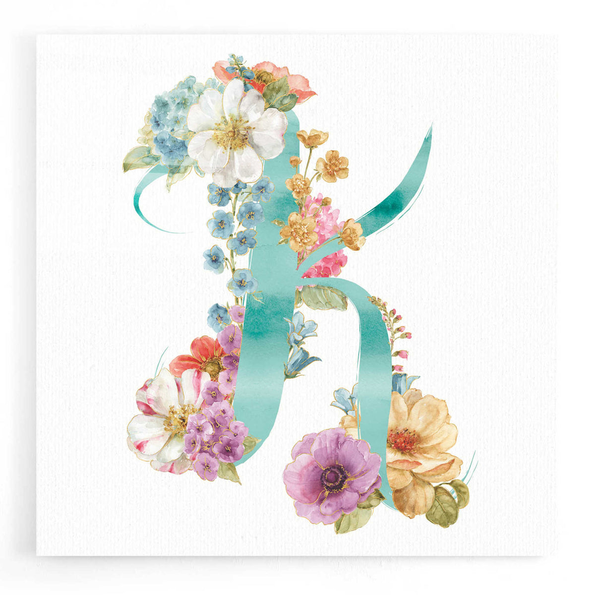 Epic Art 'Rainbow Seeds Monogram K,' by Lisa Audit, Acrylic Glass Wall Art