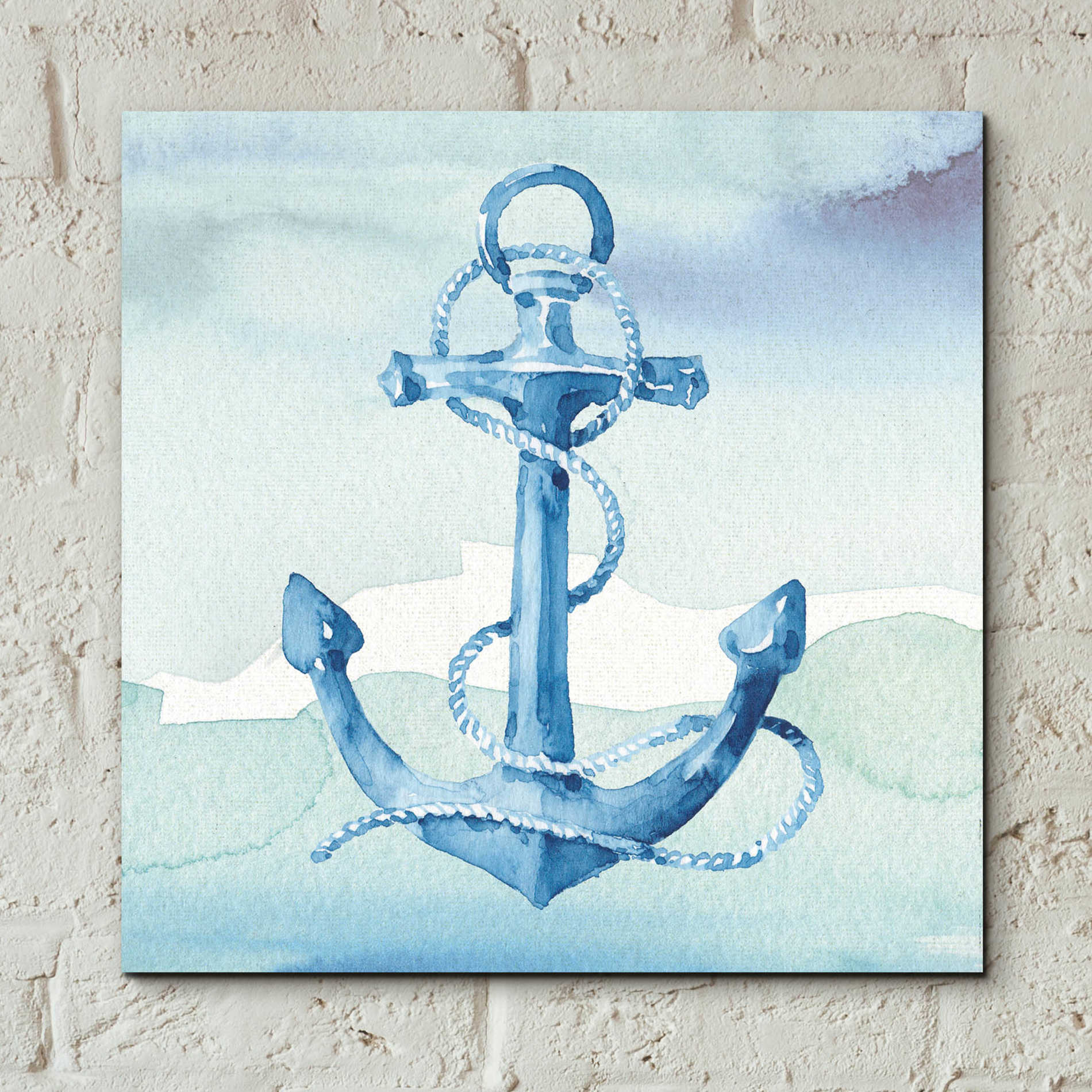 Epic Art 'Sea Life Anchor II,' by Lisa Audit, Acrylic Glass Wall Art,12x12