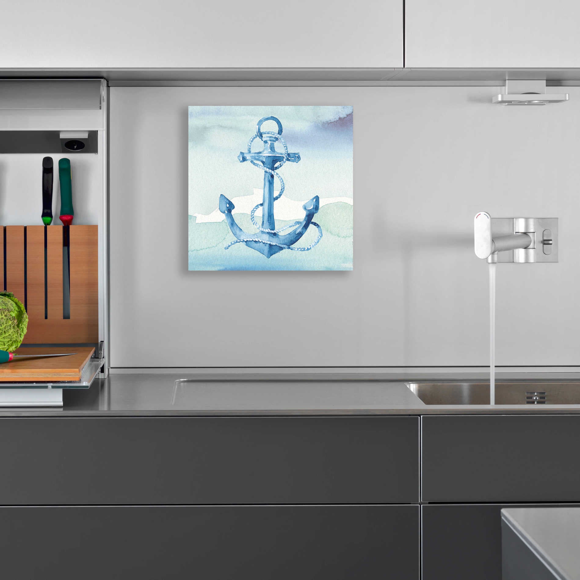 Epic Art 'Sea Life Anchor II,' by Lisa Audit, Acrylic Glass Wall Art,12x12