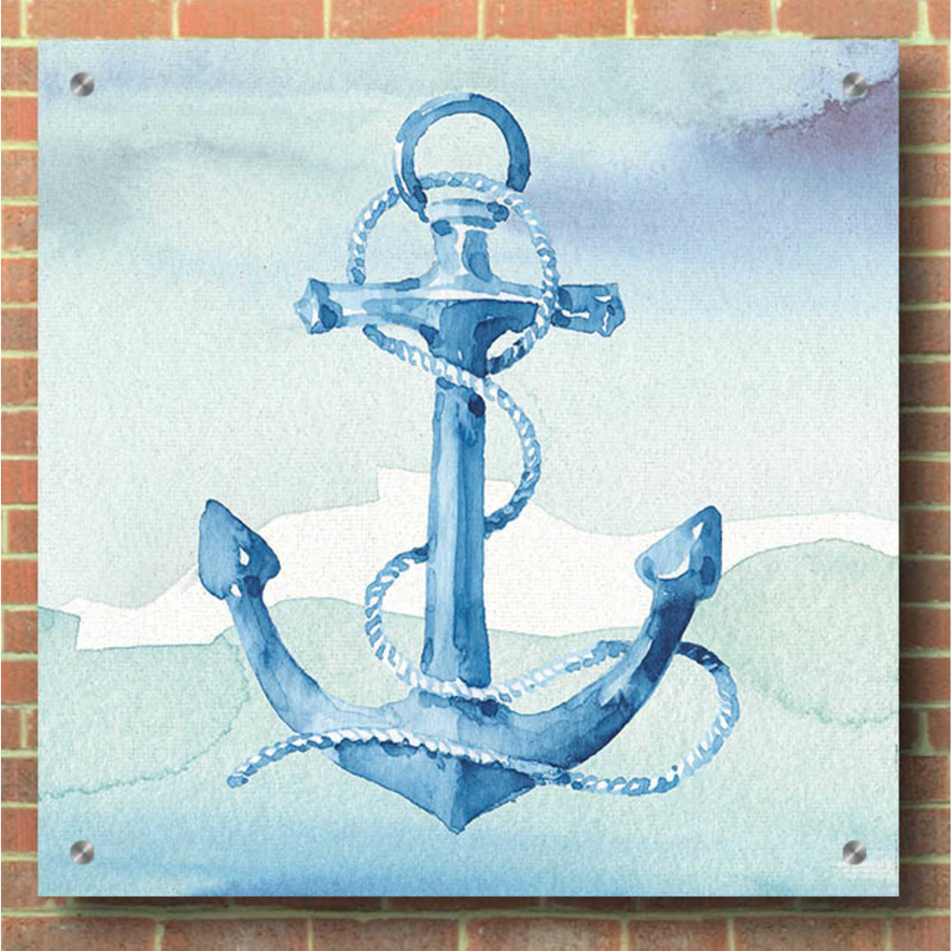 Epic Art 'Sea Life Anchor II,' by Lisa Audit, Acrylic Glass Wall Art,36x36