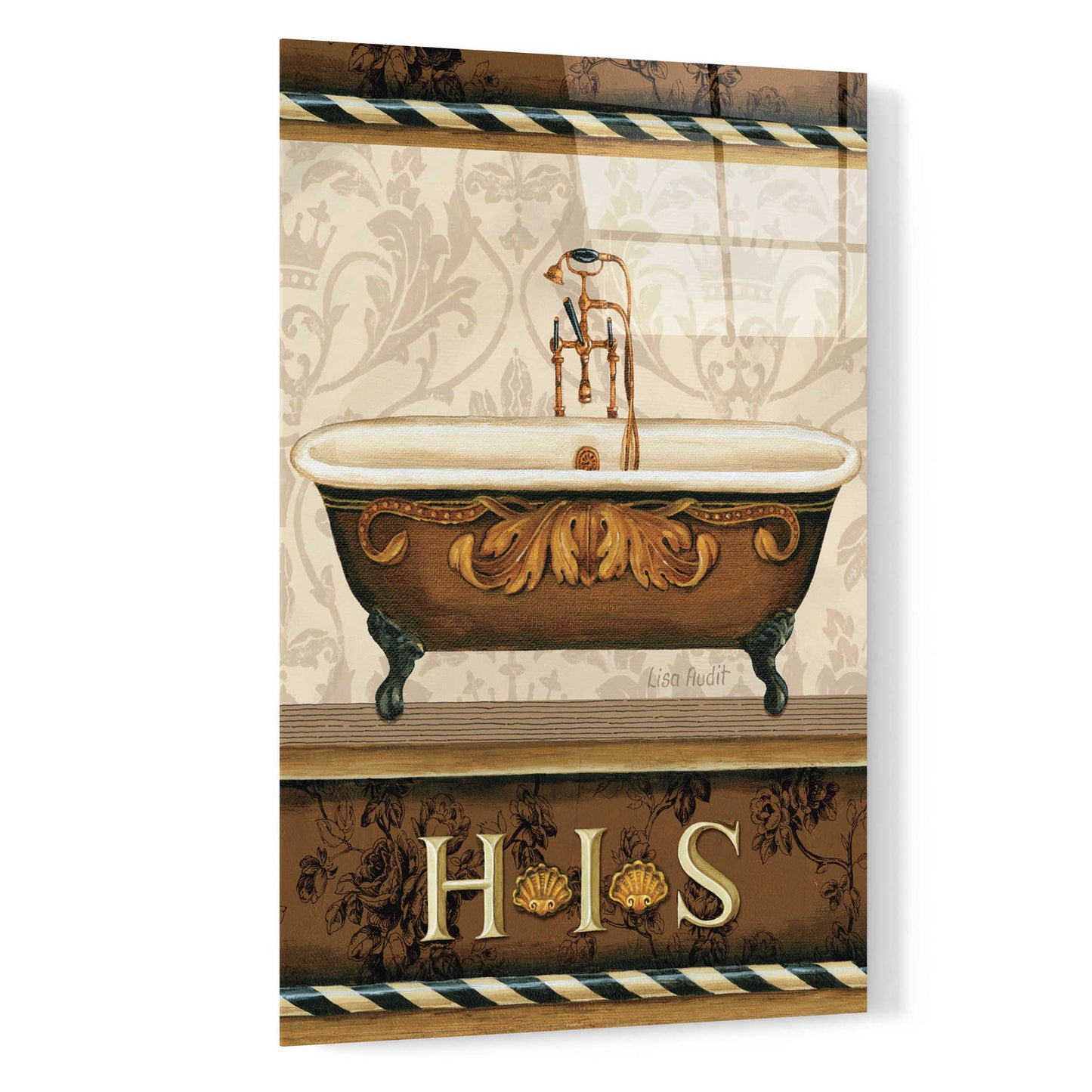 Epic Art 'Bourgoisie Bath I,' by Lisa Audit, Acrylic Glass Wall Art,16x24