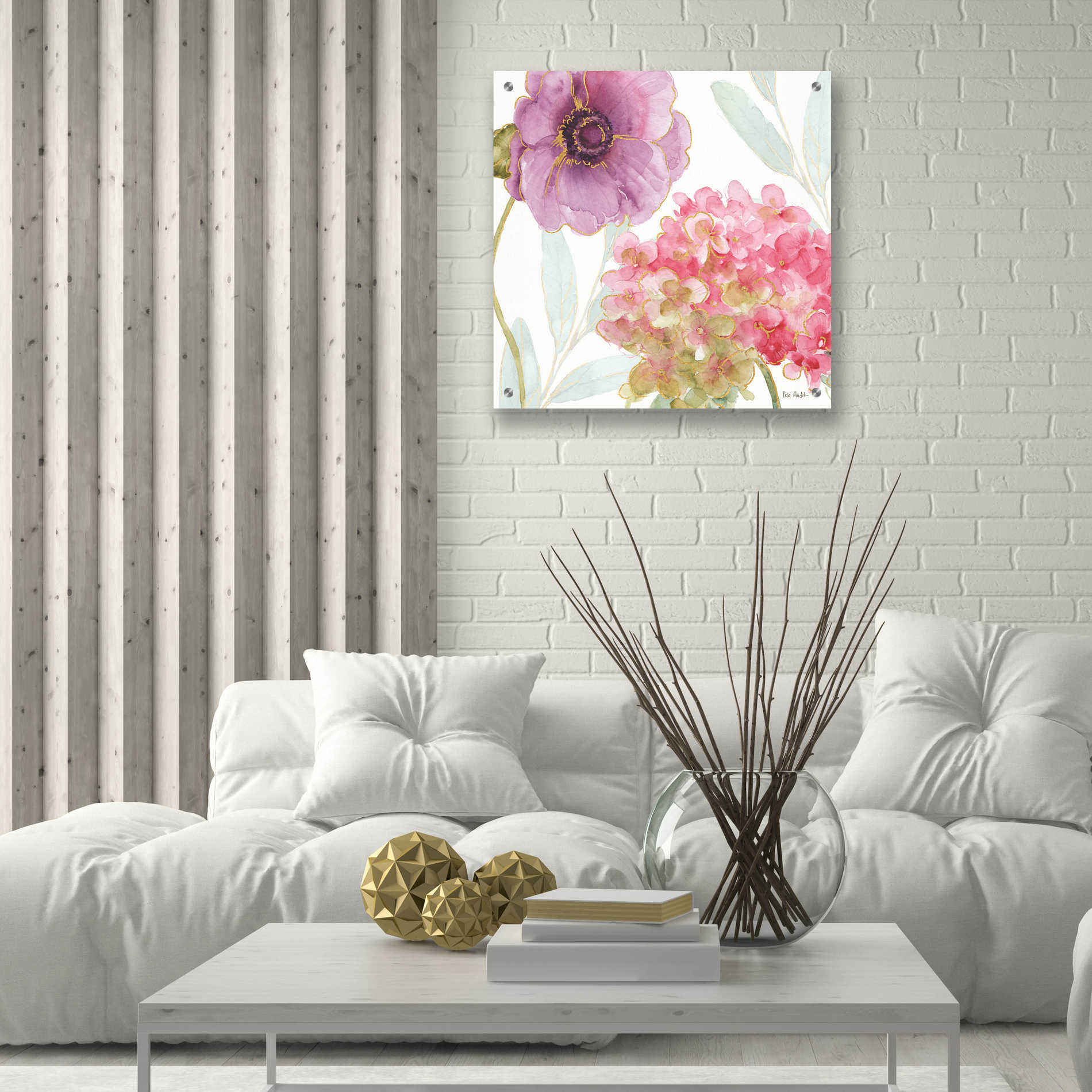 Epic Art 'Rainbow Seeds Flowers V,' by Lisa Audit, Acrylic Glass Wall Art,24x24