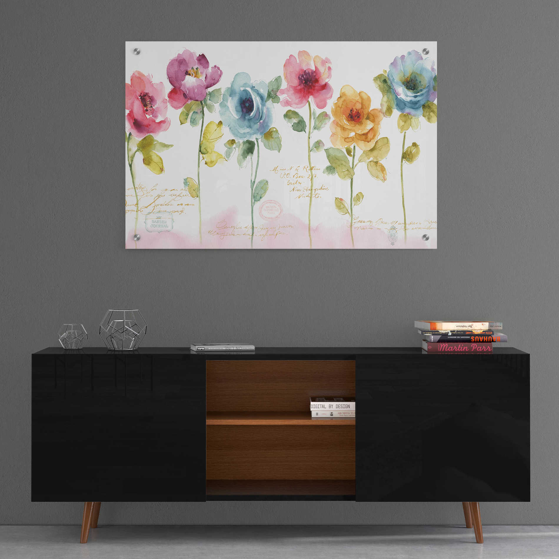 Epic Art 'Rainbow Seeds Loose Floral V,' by Lisa Audit, Acrylic Glass Wall Art,36x24