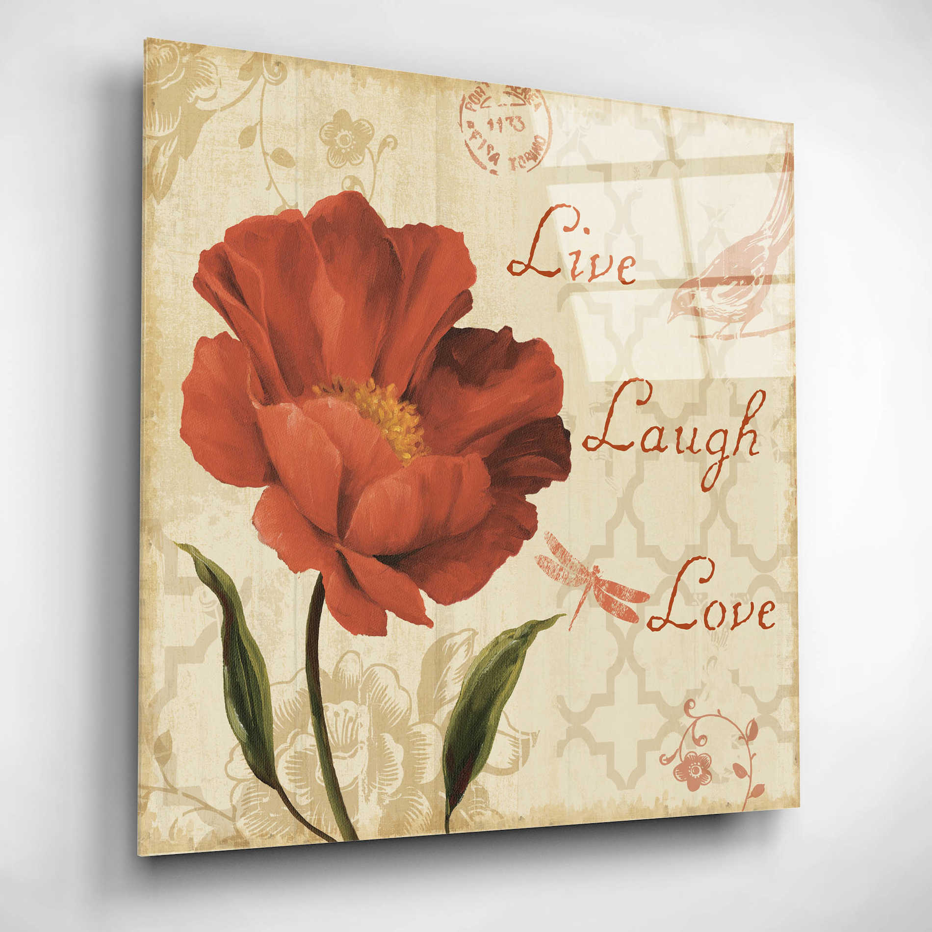 Epic Art 'Live Laugh Love Sq' by Lisa Audit, Acrylic Glass Wall Art,12x12