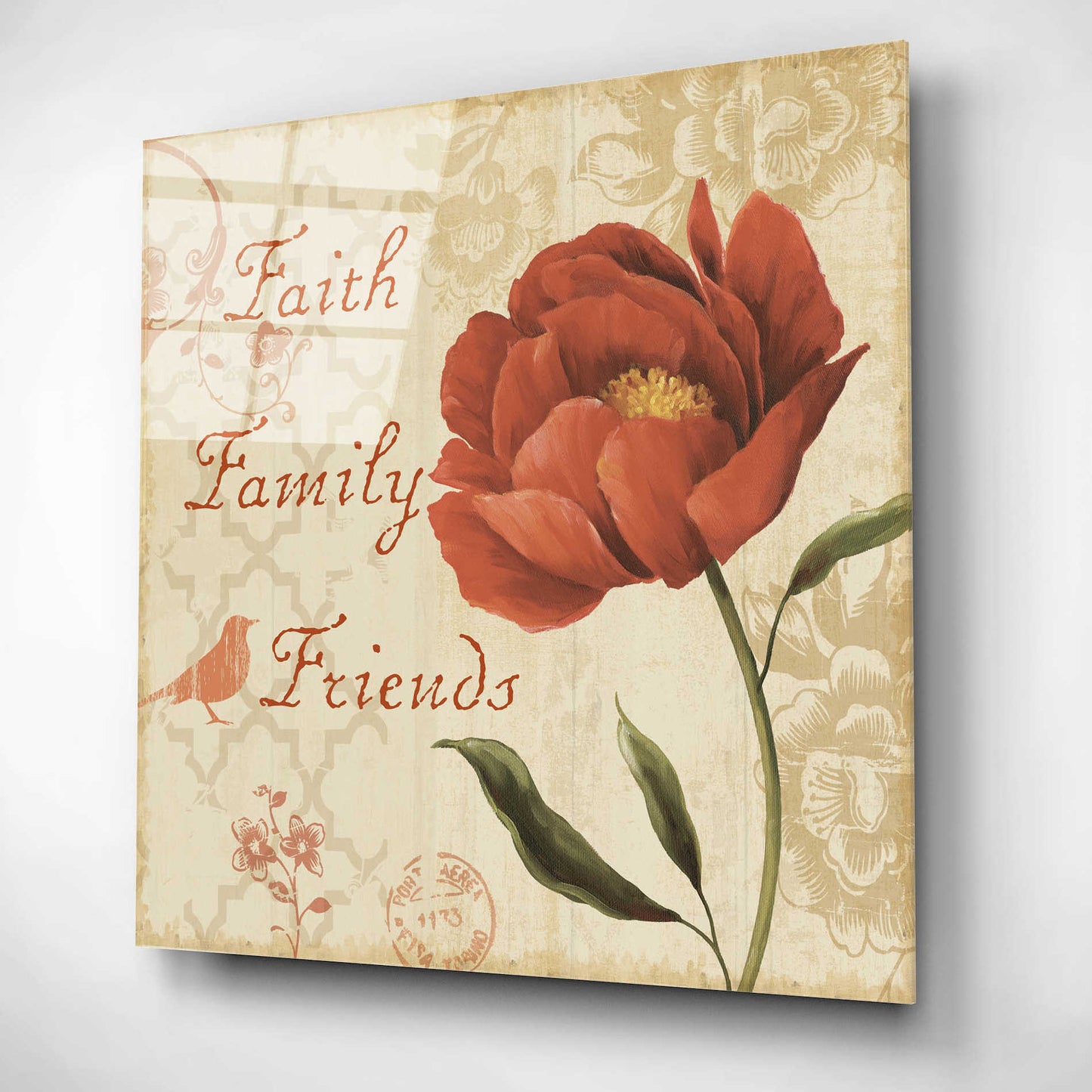 Epic Art 'Faith Family Friends Sq' by Lisa Audit, Acrylic Glass Wall Art,12x12