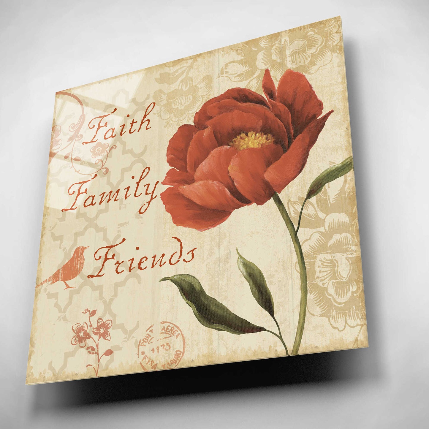 Epic Art 'Faith Family Friends Sq' by Lisa Audit, Acrylic Glass Wall Art,12x12