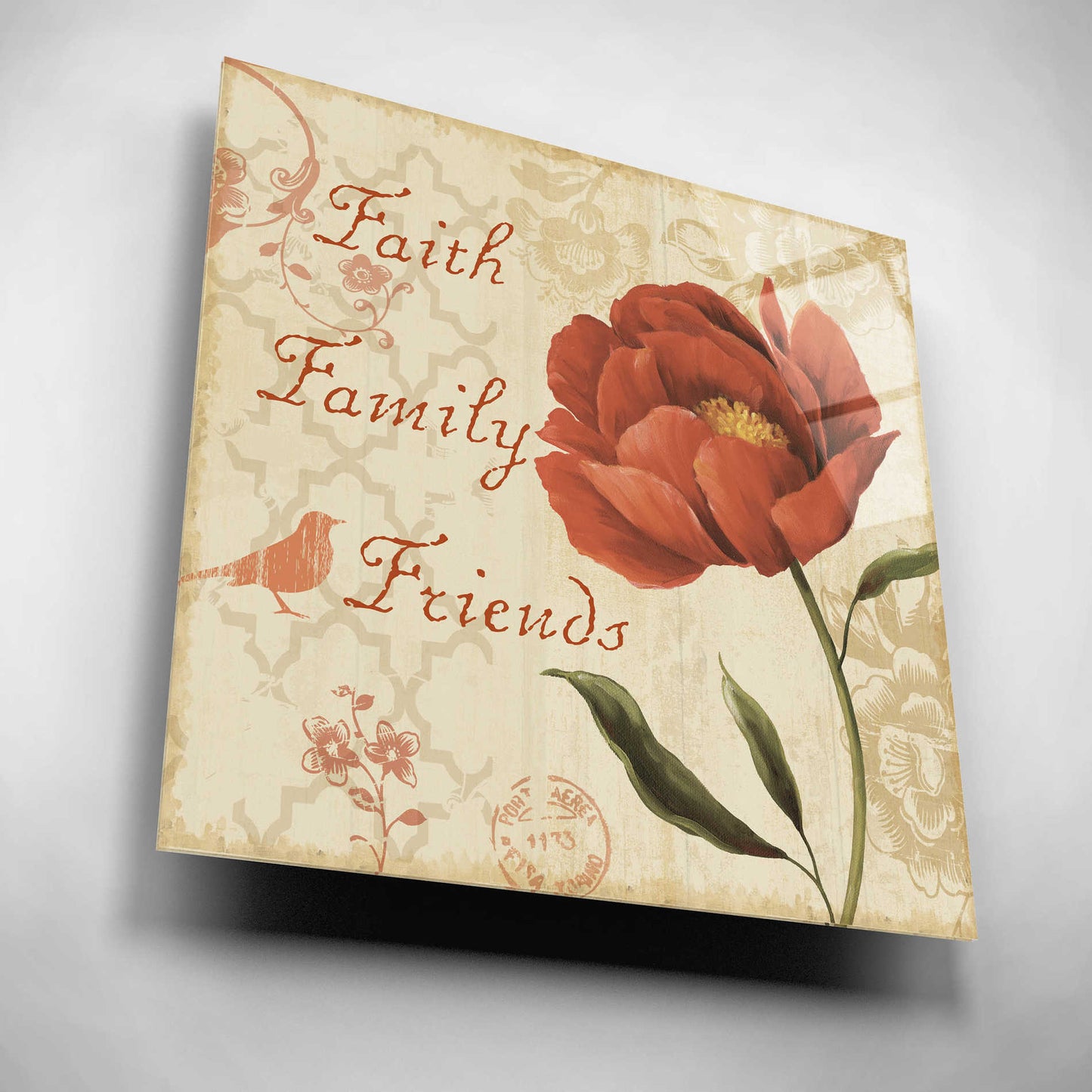 Epic Art 'Faith Family Friends Sq' by Lisa Audit, Acrylic Glass Wall Art,12x12