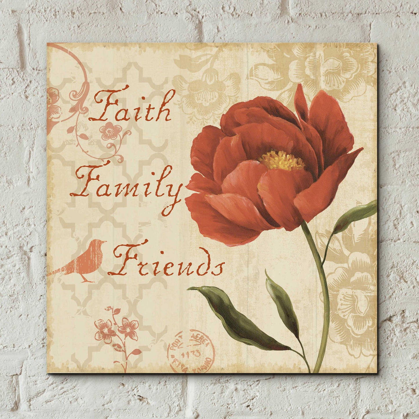 Epic Art 'Faith Family Friends Sq' by Lisa Audit, Acrylic Glass Wall Art,12x12