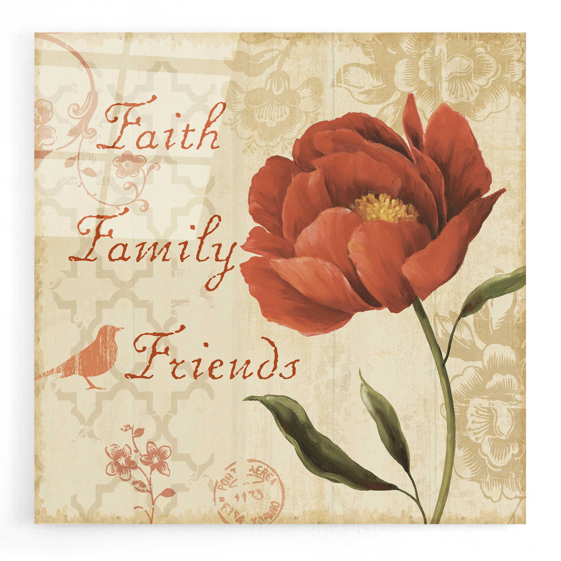 Epic Art 'Faith Family Friends Sq' by Lisa Audit, Acrylic Glass Wall Art,12x12