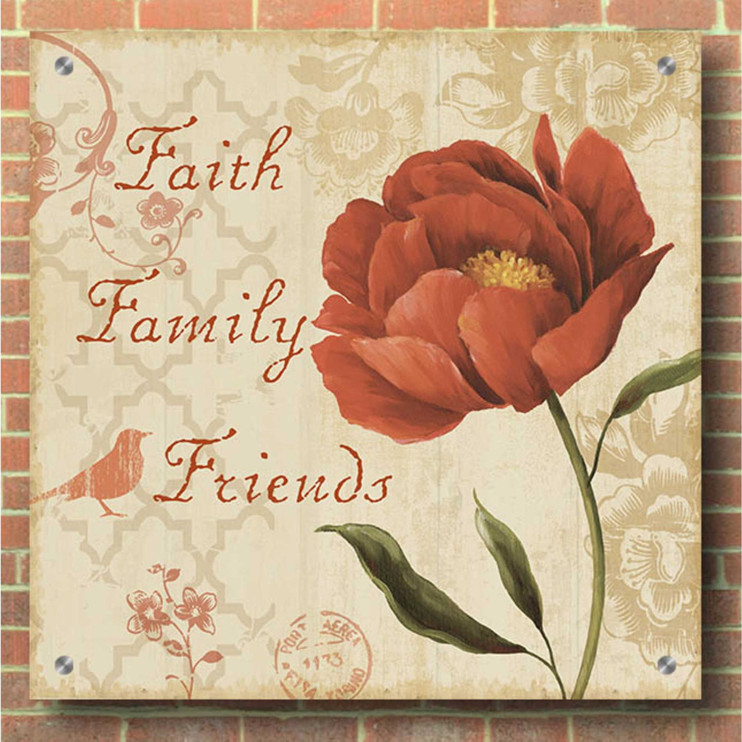 Epic Art 'Faith Family Friends Sq' by Lisa Audit, Acrylic Glass Wall Art,36x36