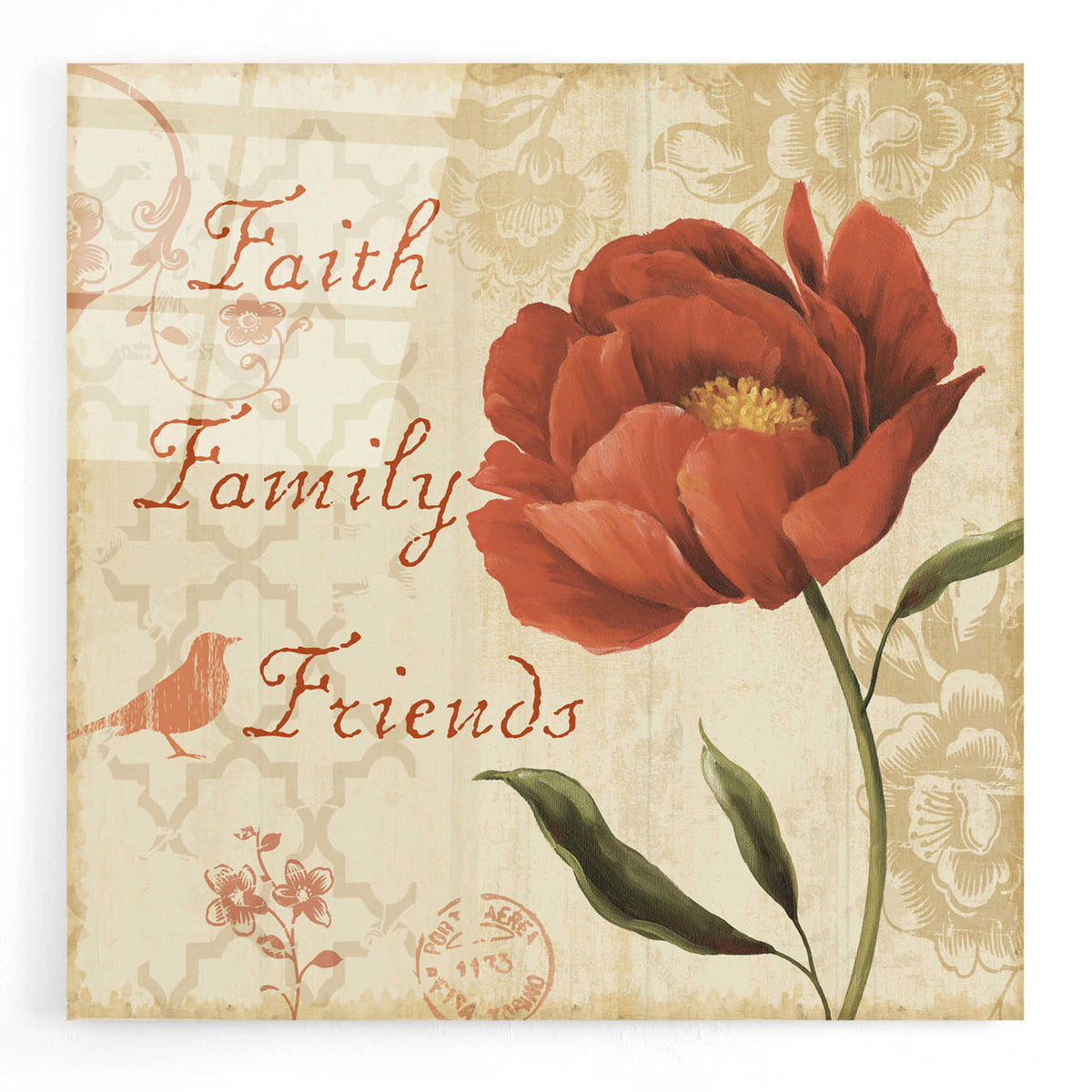 Epic Art 'Faith Family Friends Sq' by Lisa Audit, Acrylic Glass Wall Art
