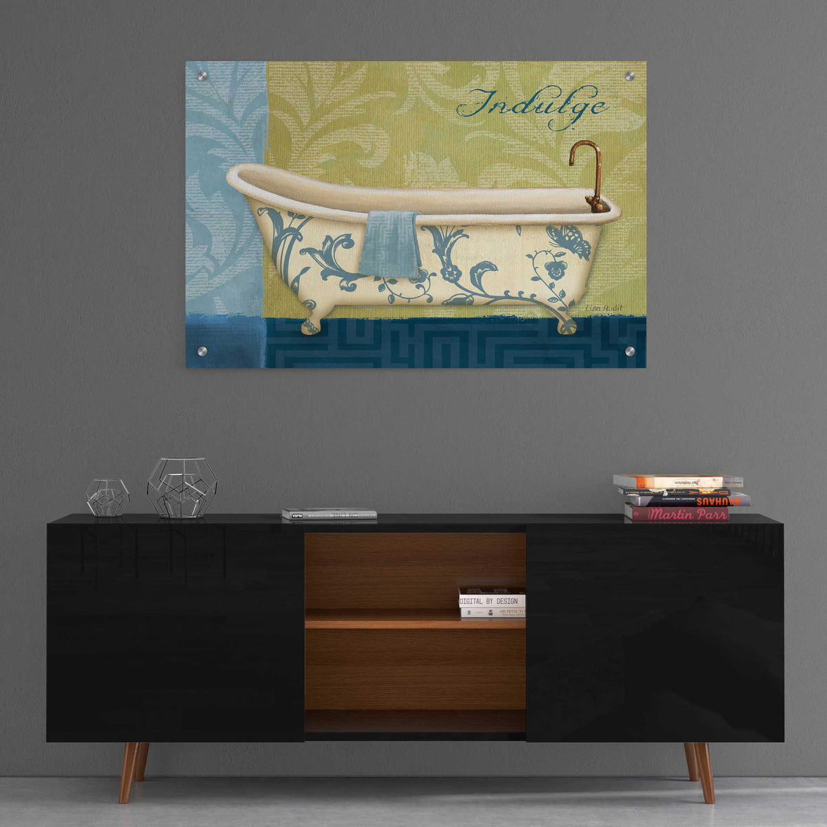 Epic Art 'Blue Botanical Bath I' by Lisa Audit, Acrylic Glass Wall Art,36x24