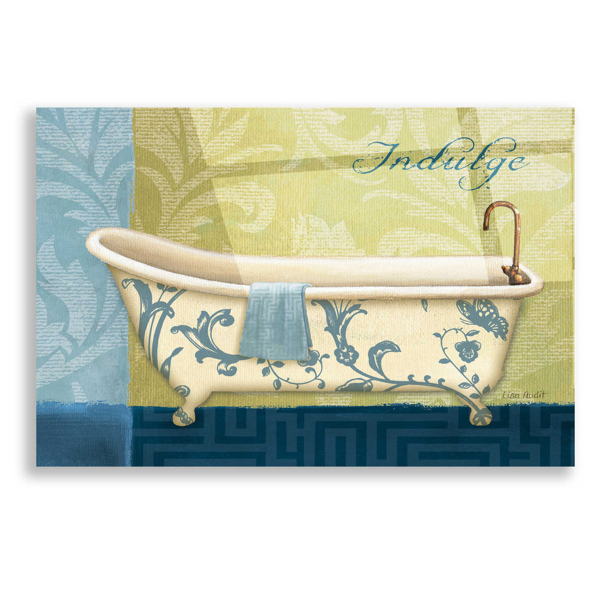 Epic Art 'Blue Botanical Bath I' by Lisa Audit, Acrylic Glass Wall Art