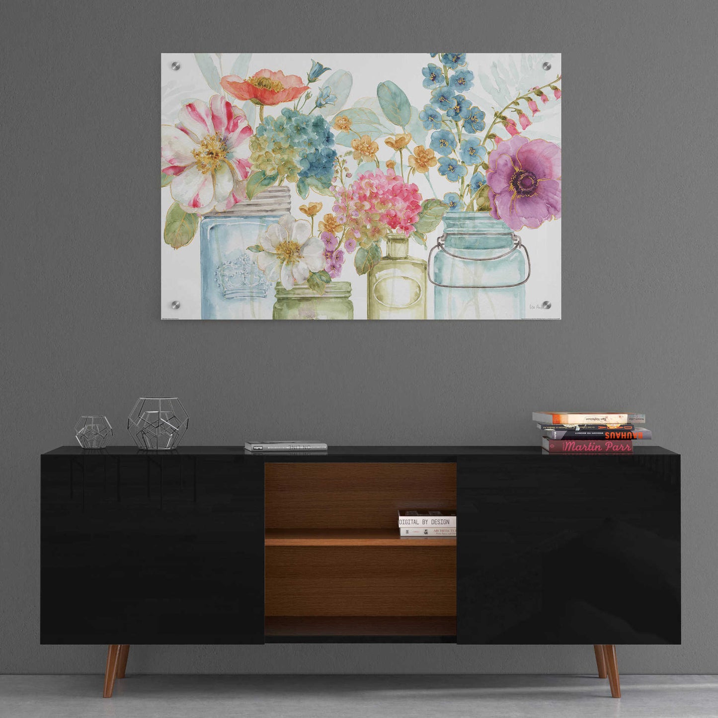 Epic Art 'Rainbow Seeds Flowers X' by Lisa Audit, Acrylic Glass Wall Art,36x24
