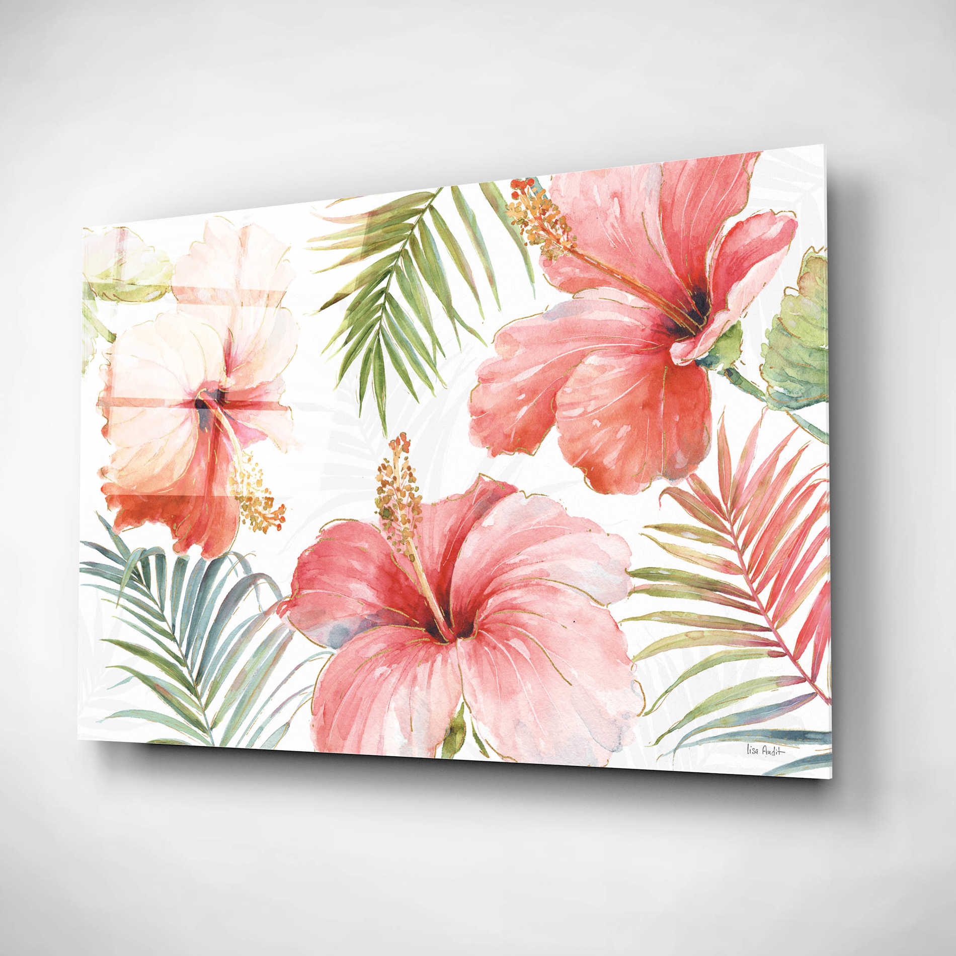 Epic Art 'Tropical Blush I' by Lisa Audit, Acrylic Glass Wall Art,16x12