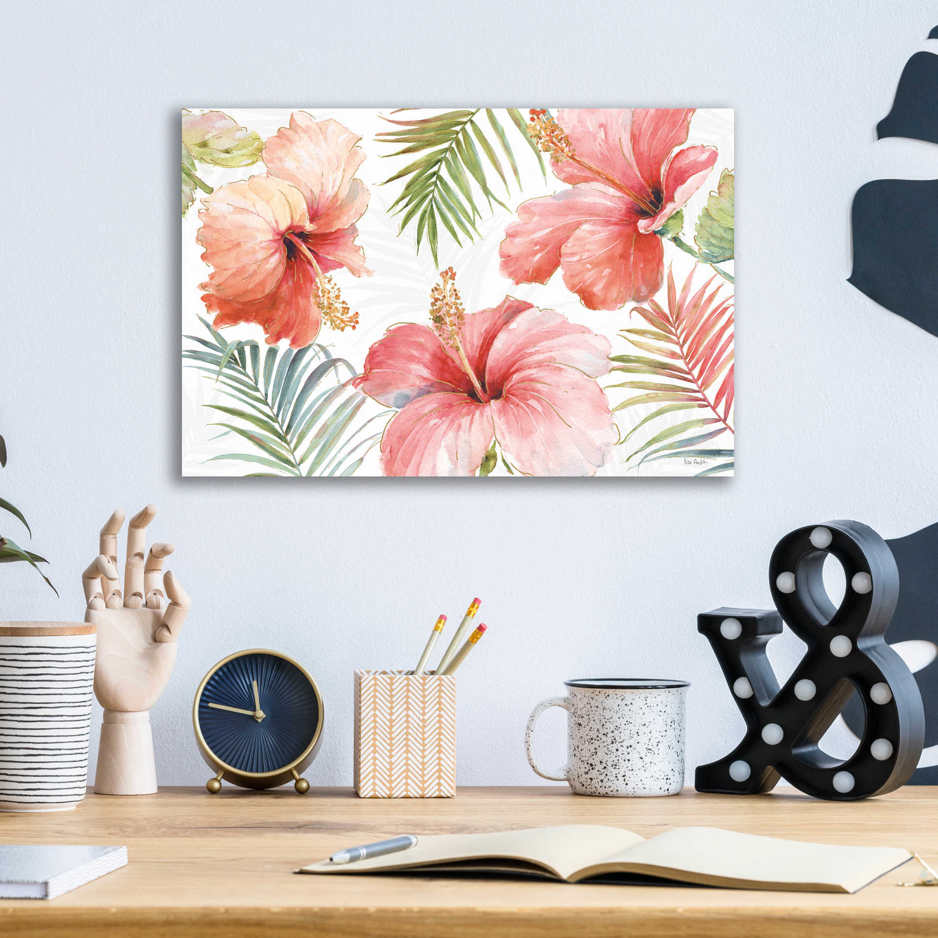 Epic Art 'Tropical Blush I' by Lisa Audit, Acrylic Glass Wall Art,16x12