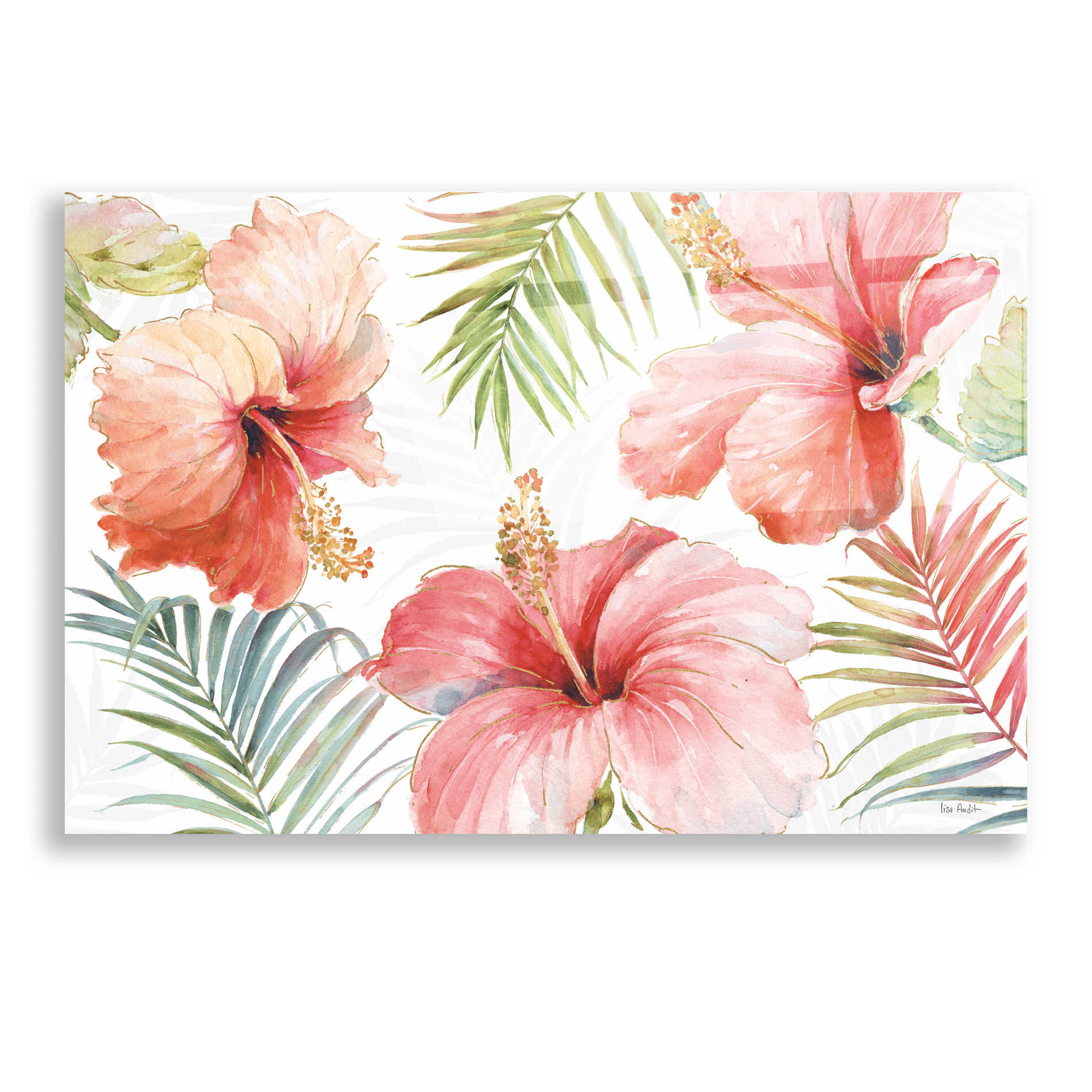 Epic Art 'Tropical Blush I' by Lisa Audit, Acrylic Glass Wall Art,16x12