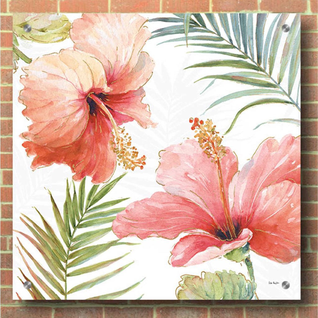 Epic Art 'Tropical Blush II' by Lisa Audit, Acrylic Glass Wall Art,36x36