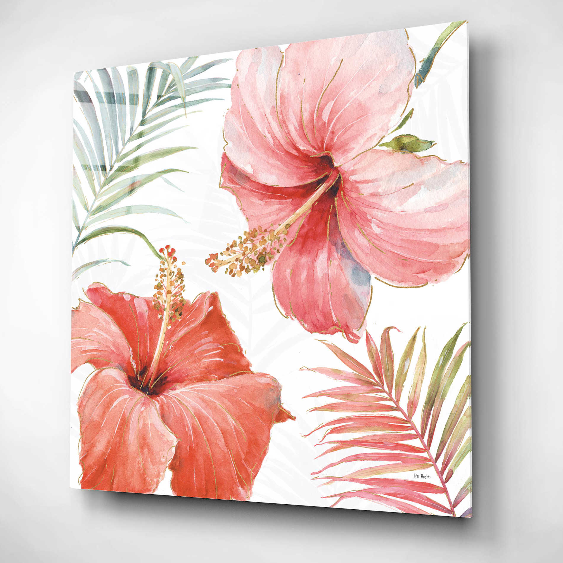 Epic Art 'Tropical Blush III' by Lisa Audit, Acrylic Glass Wall Art,12x12