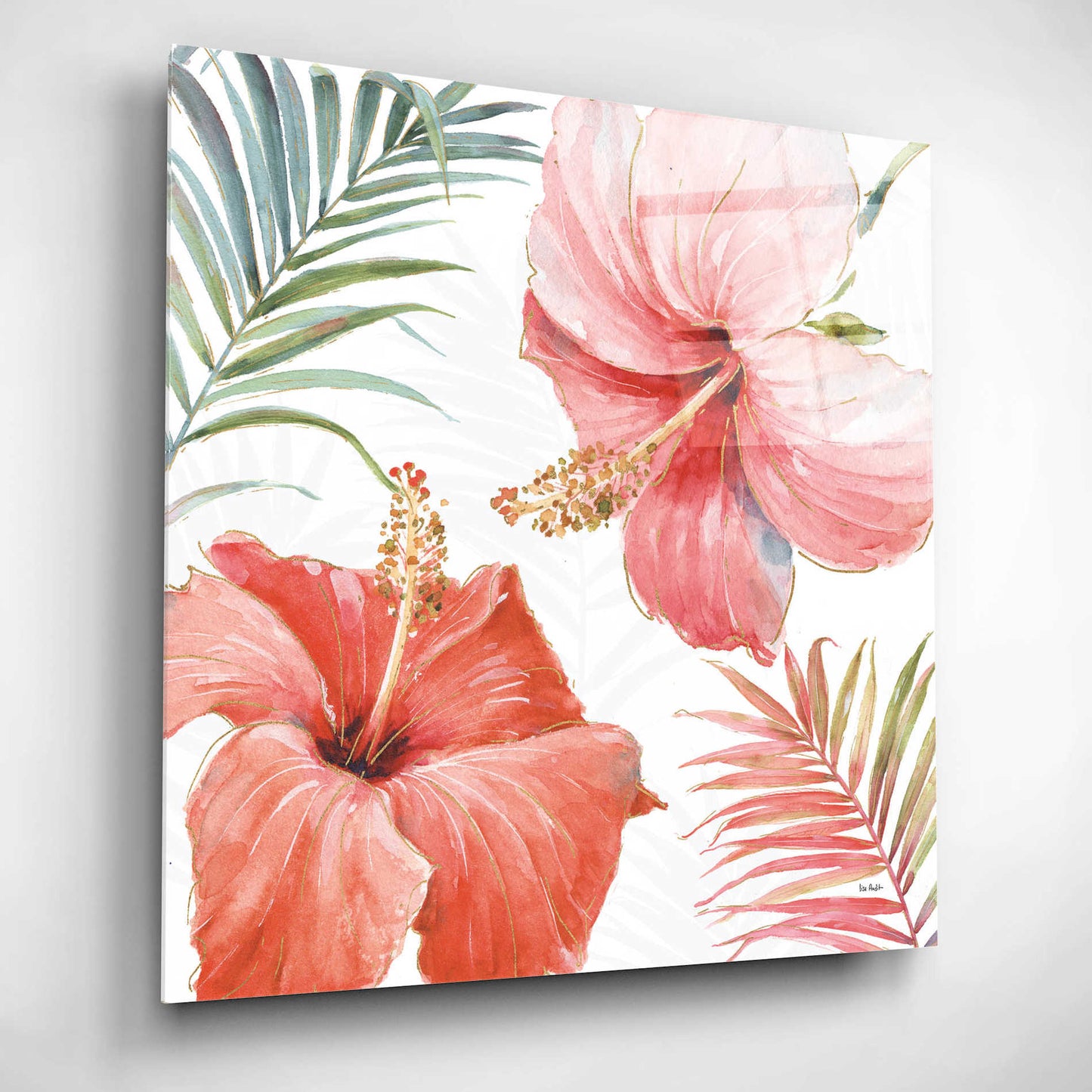 Epic Art 'Tropical Blush III' by Lisa Audit, Acrylic Glass Wall Art,12x12