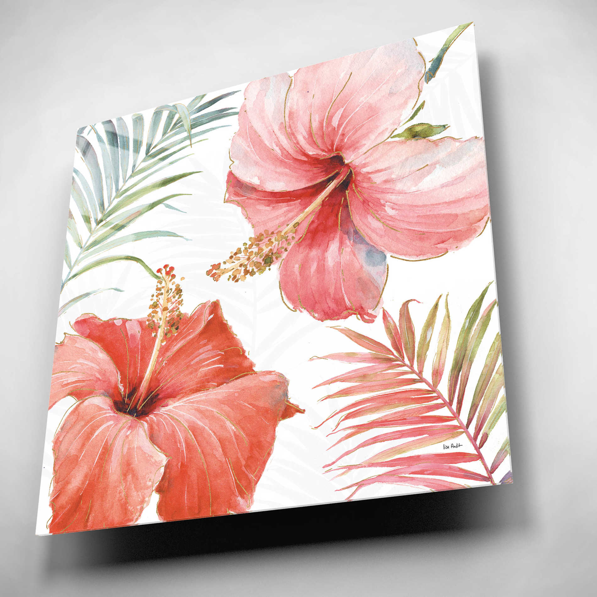 Epic Art 'Tropical Blush III' by Lisa Audit, Acrylic Glass Wall Art,12x12