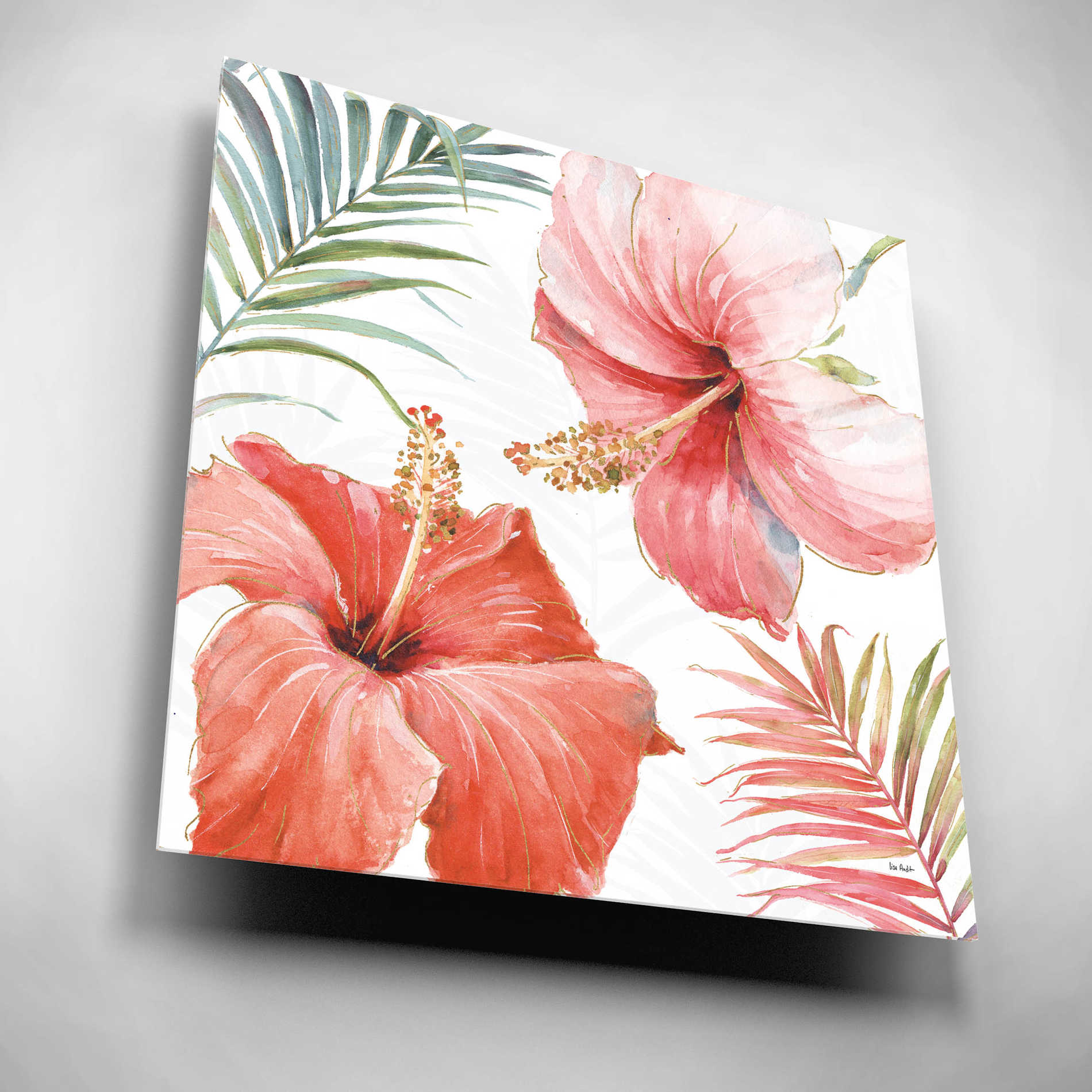 Epic Art 'Tropical Blush III' by Lisa Audit, Acrylic Glass Wall Art,12x12