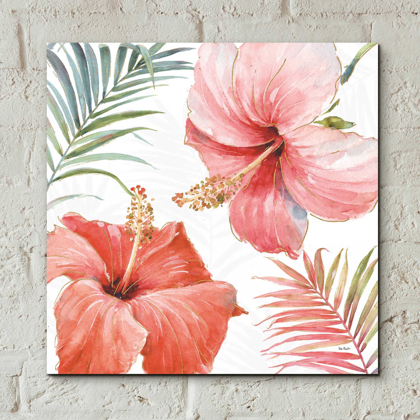 Epic Art 'Tropical Blush III' by Lisa Audit, Acrylic Glass Wall Art,12x12