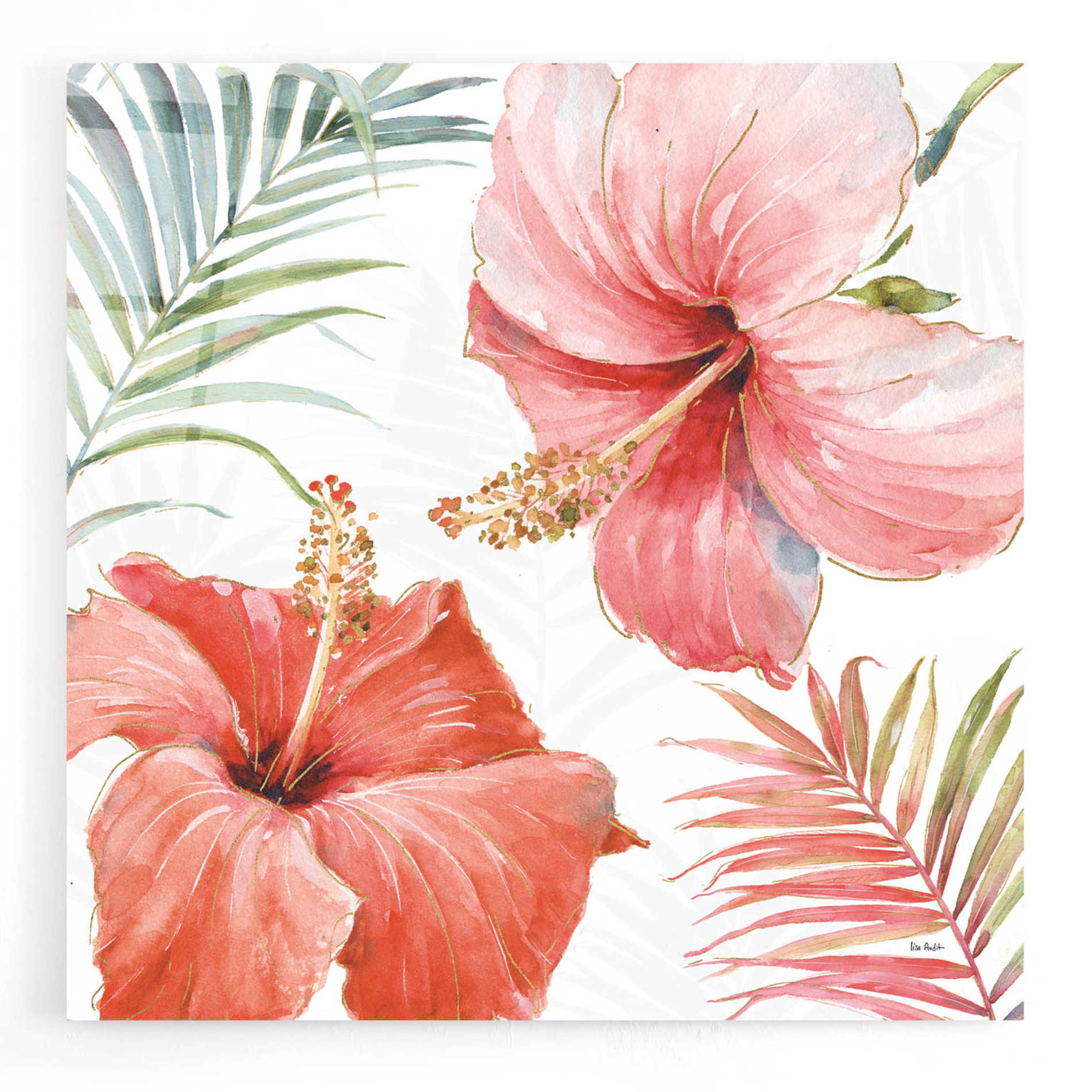 Epic Art 'Tropical Blush III' by Lisa Audit, Acrylic Glass Wall Art,12x12