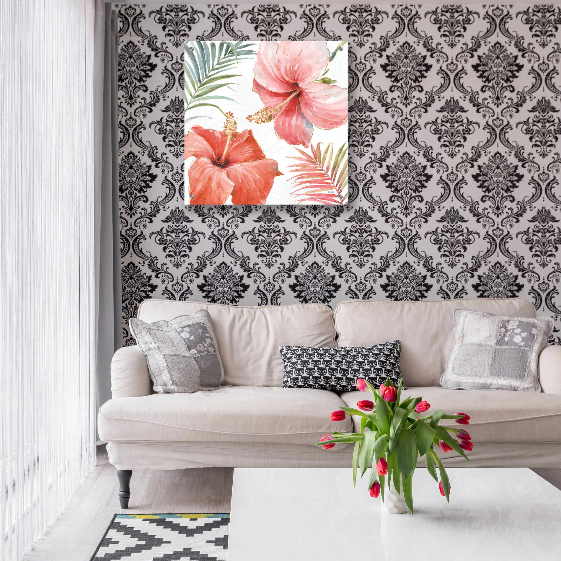 Epic Art 'Tropical Blush III' by Lisa Audit, Acrylic Glass Wall Art,24x24