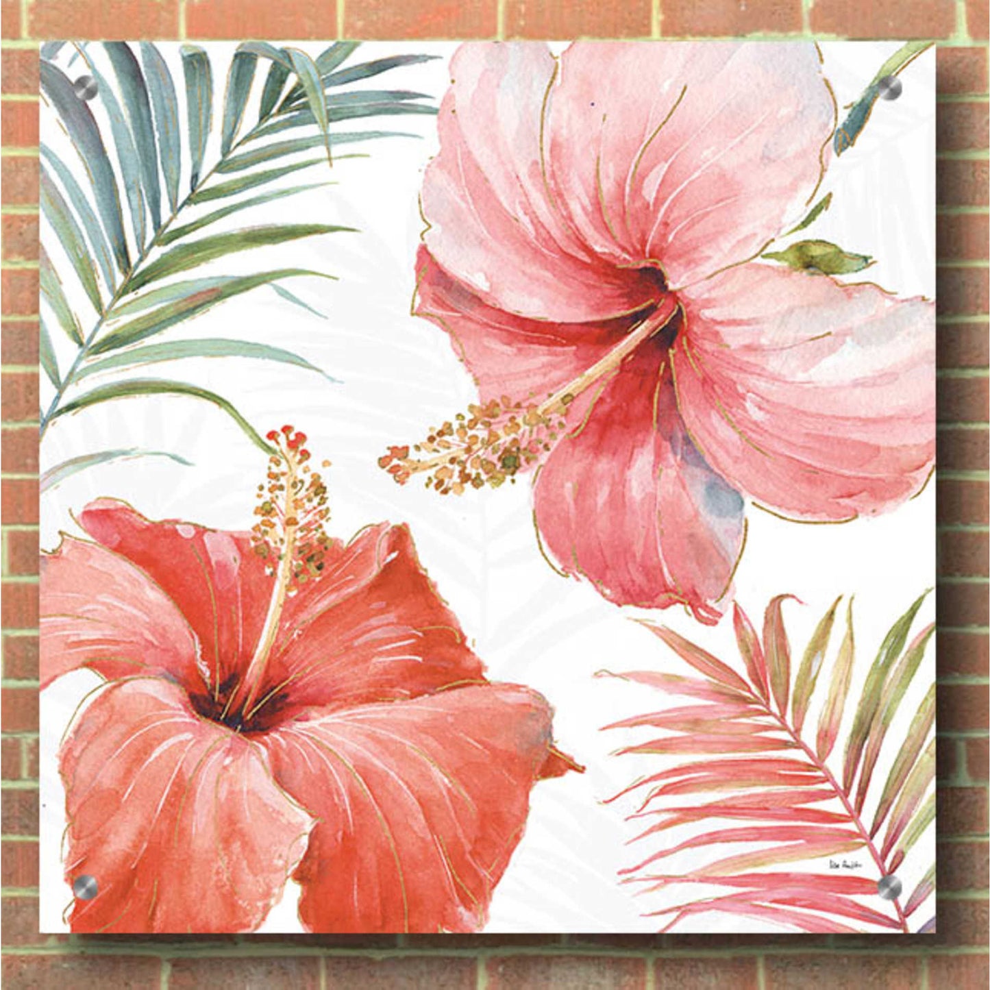 Epic Art 'Tropical Blush III' by Lisa Audit, Acrylic Glass Wall Art,36x36