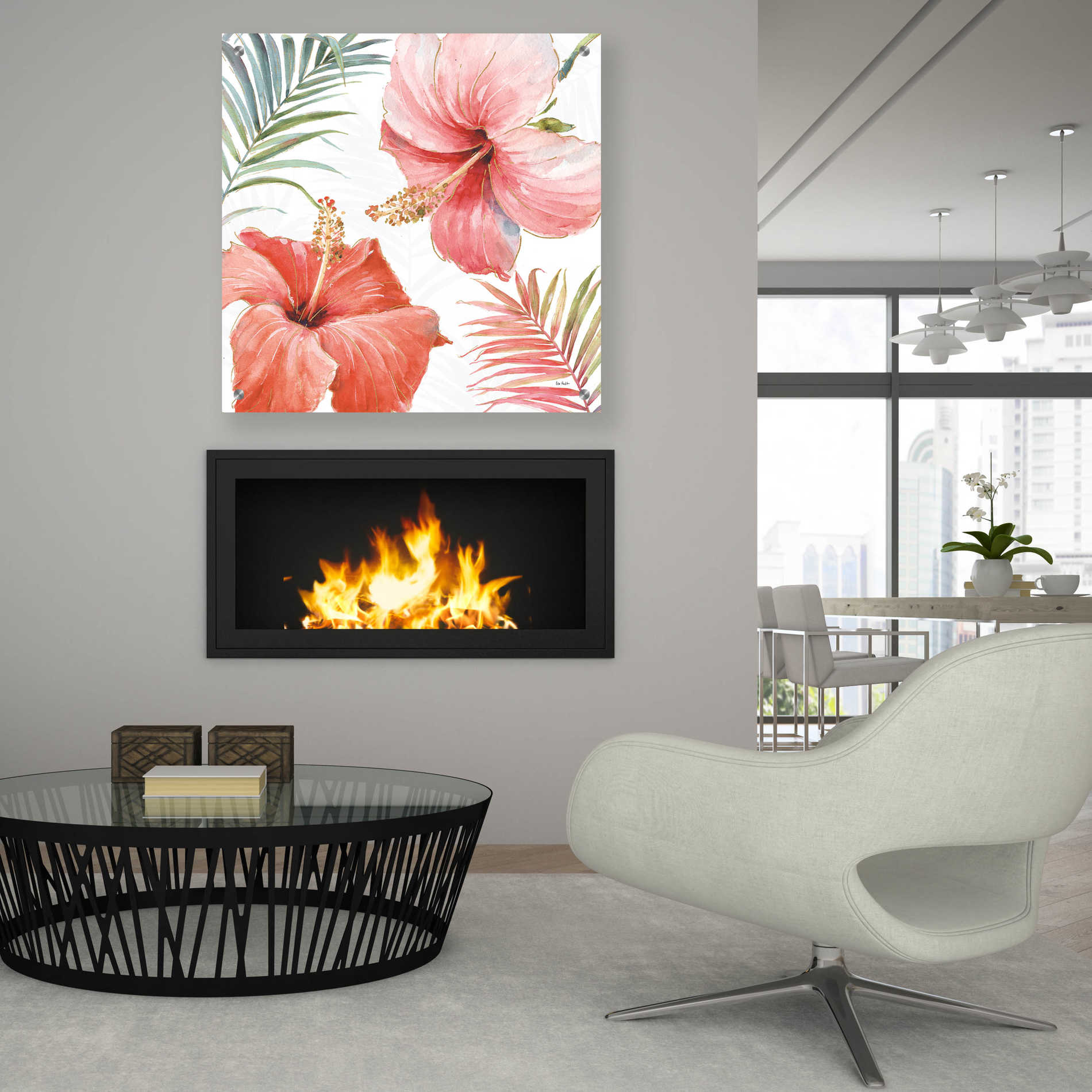 Epic Art 'Tropical Blush III' by Lisa Audit, Acrylic Glass Wall Art,36x36