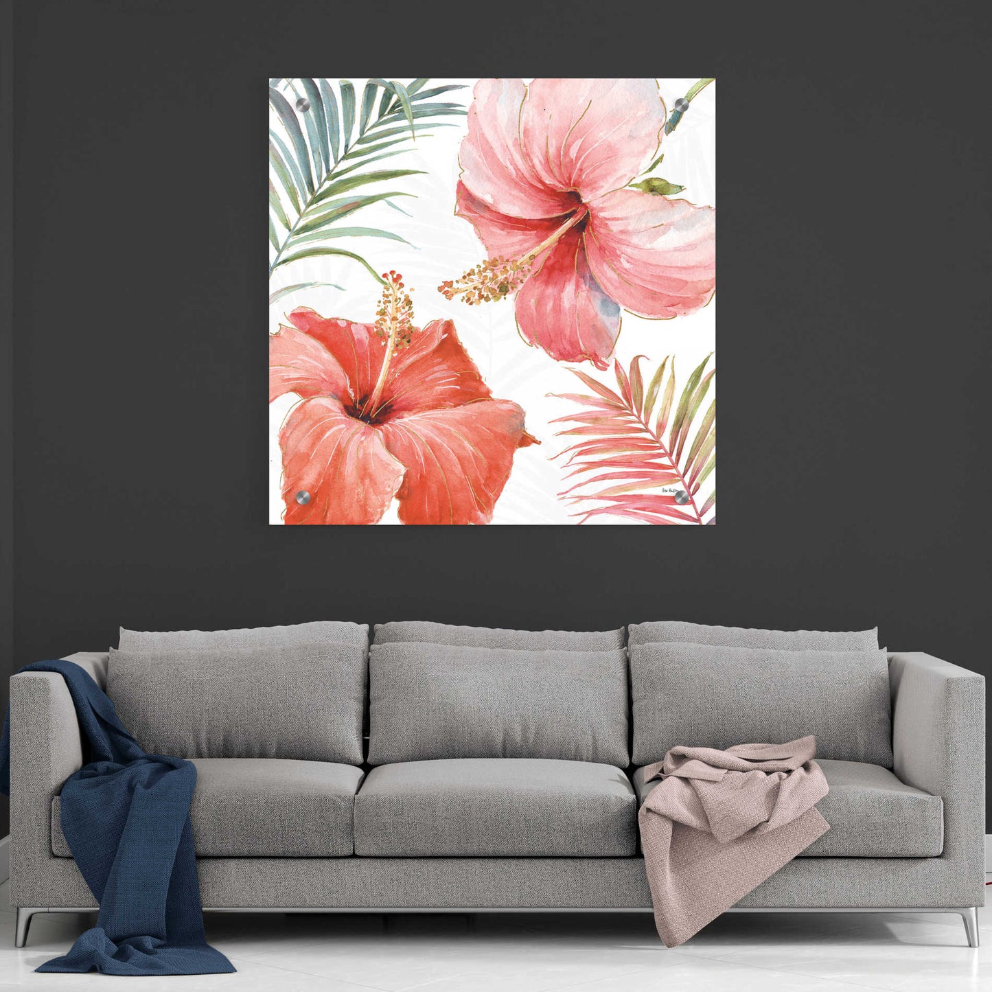 Epic Art 'Tropical Blush III' by Lisa Audit, Acrylic Glass Wall Art,36x36