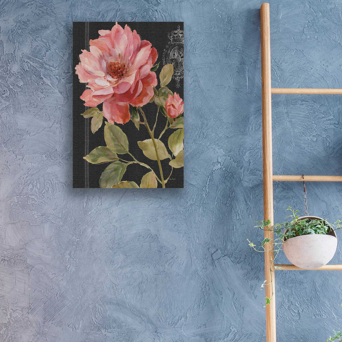 Epic Art 'Harmonious Rose Black' by Lisa Audit, Acrylic Glass Wall Art,16x24