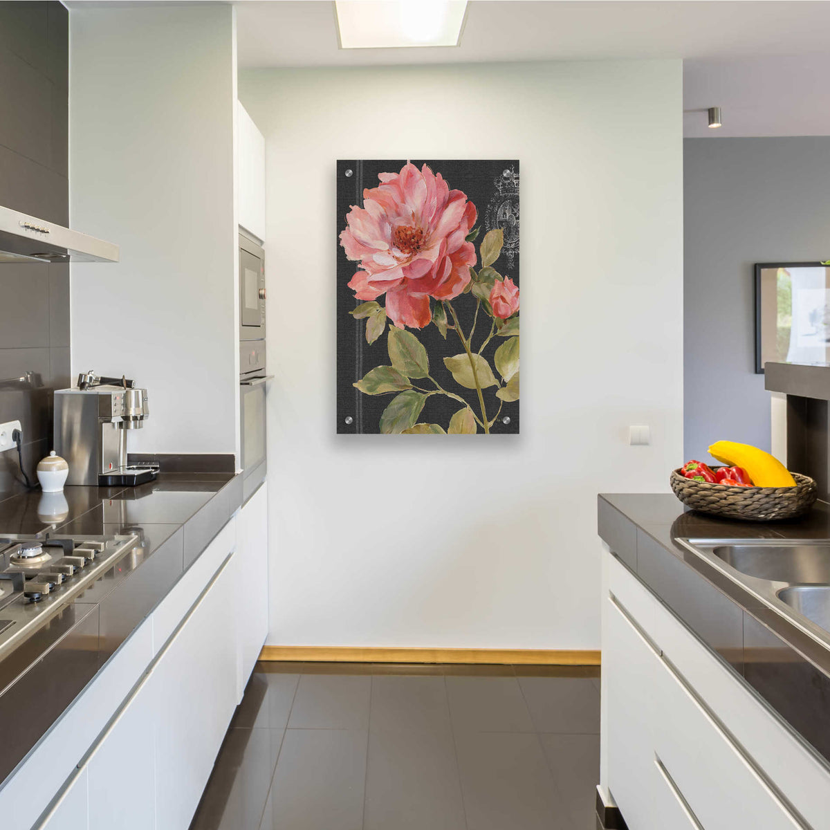 Epic Art 'Harmonious Rose Black' by Lisa Audit, Acrylic Glass Wall Art,24x36