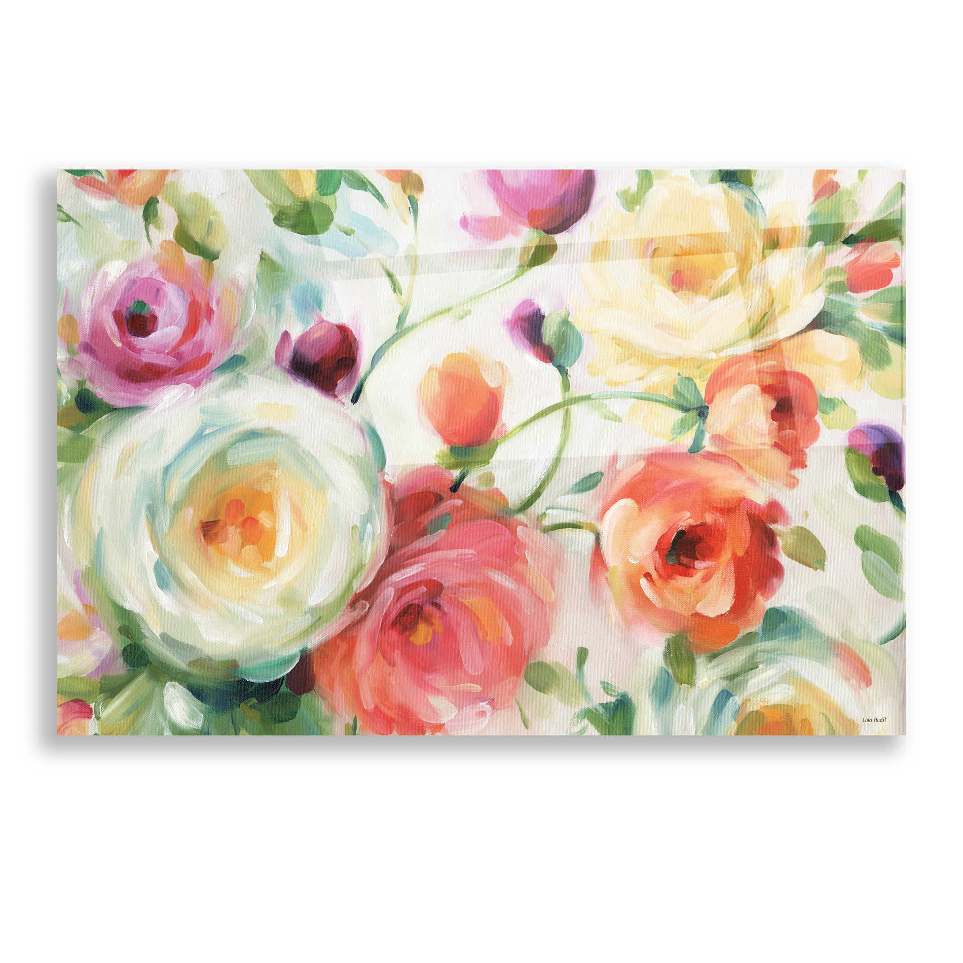 Epic Art 'Florabundance I' by Lisa Audit, Acrylic Glass Wall Art,16x12