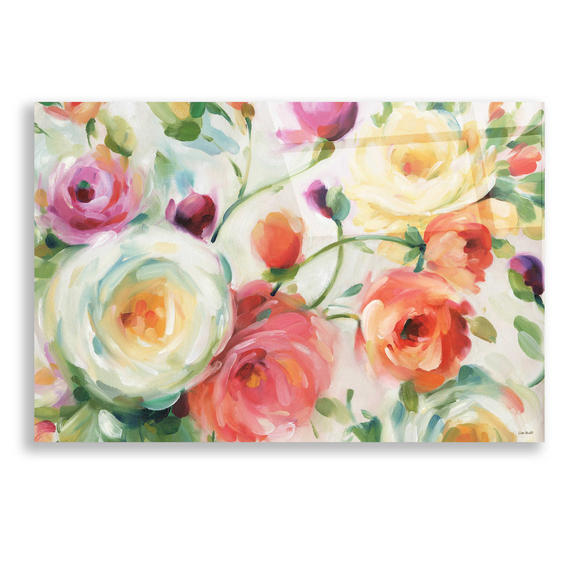 Epic Art 'Florabundance I' by Lisa Audit, Acrylic Glass Wall Art,24x16