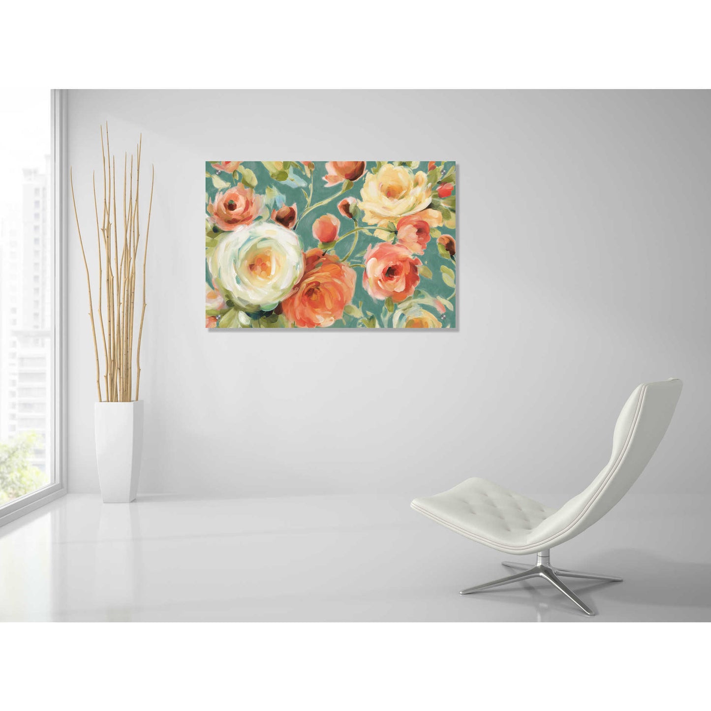 Epic Art 'Florabundance I Autumn Teal' by Lisa Audit, Acrylic Glass Wall Art,36x24