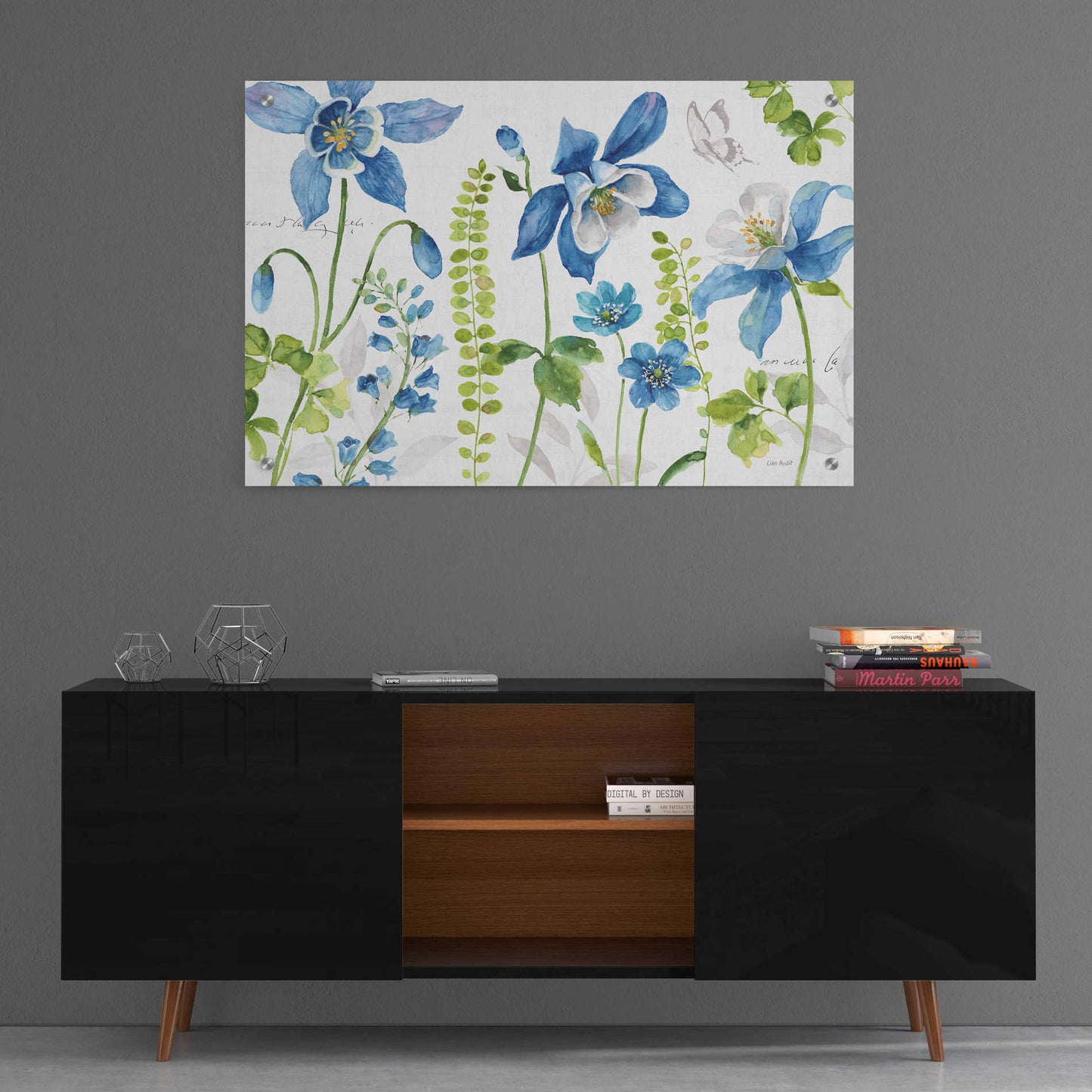 Epic Art 'Blue and Green Garden I' by Lisa Audit, Acrylic Glass Wall Art,36x24