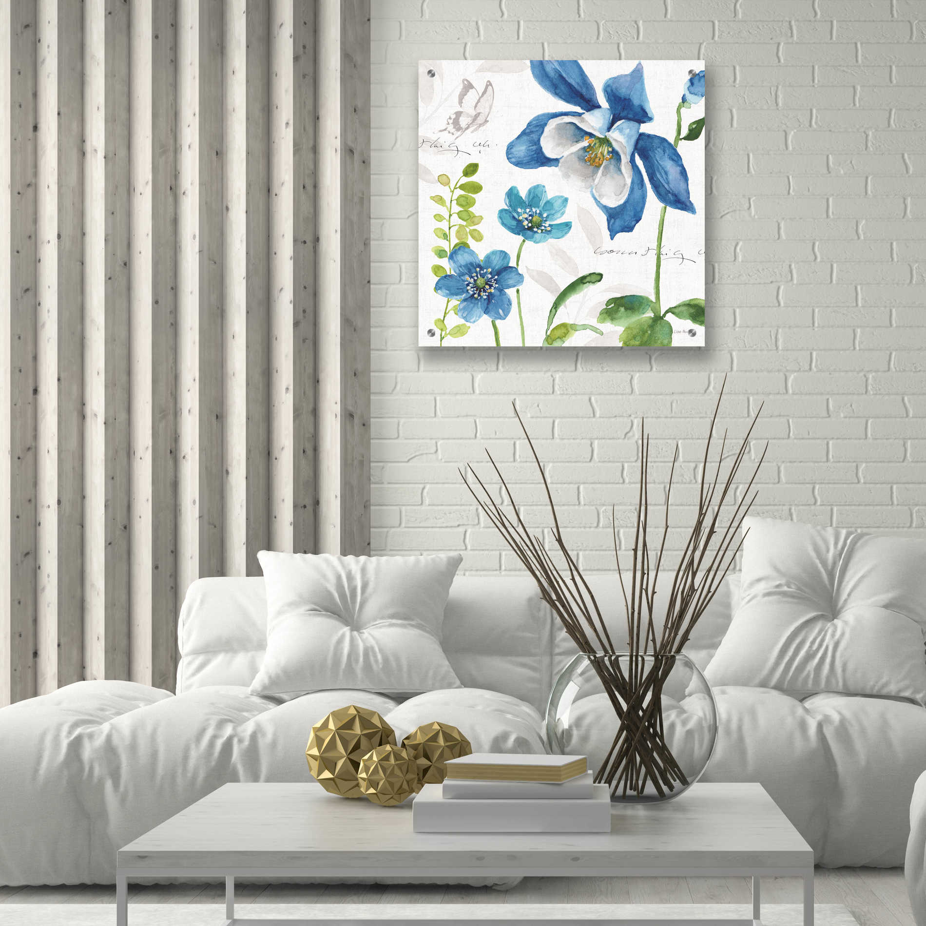 Epic Art 'Blue and Green Garden III' by Lisa Audit, Acrylic Glass Wall Art,24x24