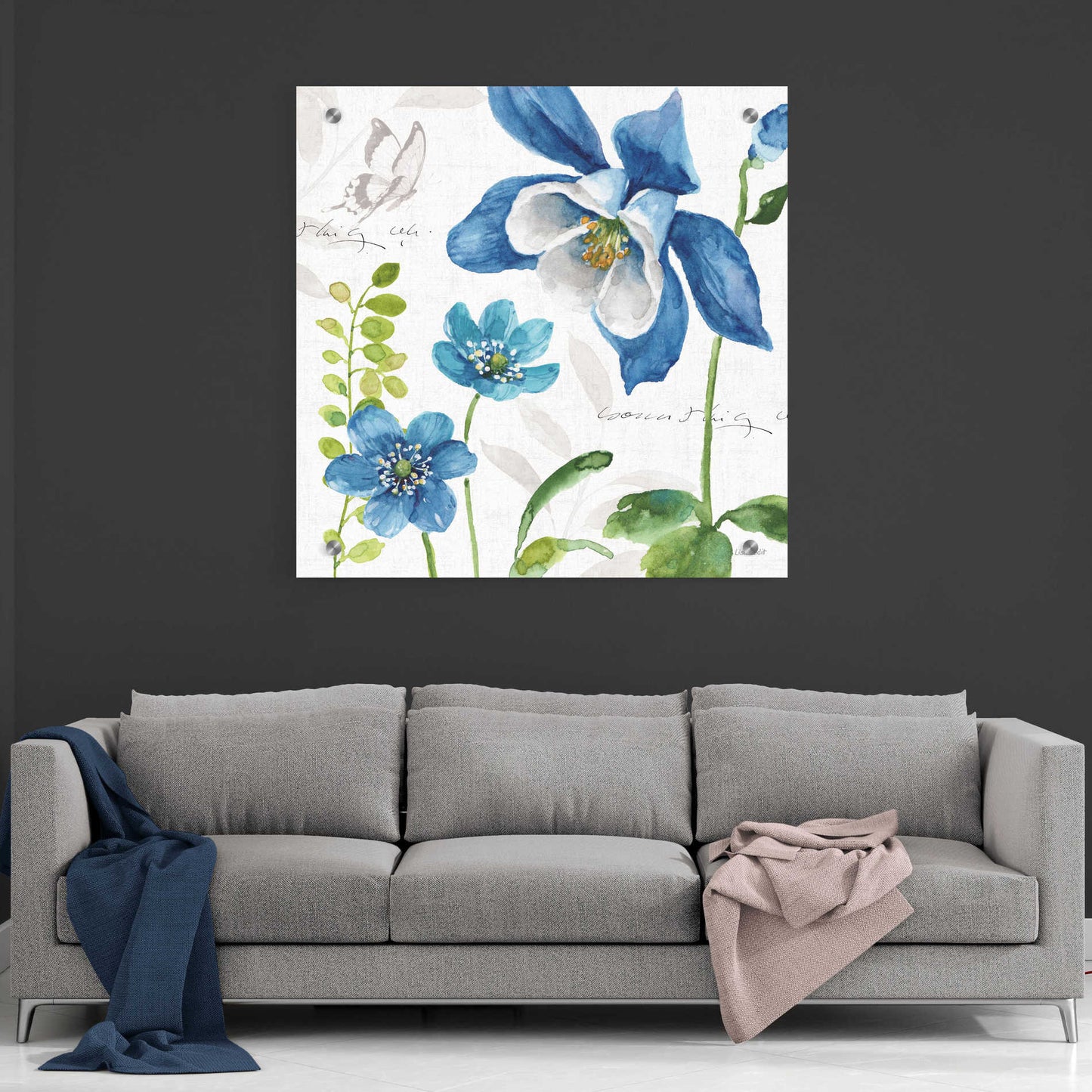 Epic Art 'Blue and Green Garden III' by Lisa Audit, Acrylic Glass Wall Art,36x36