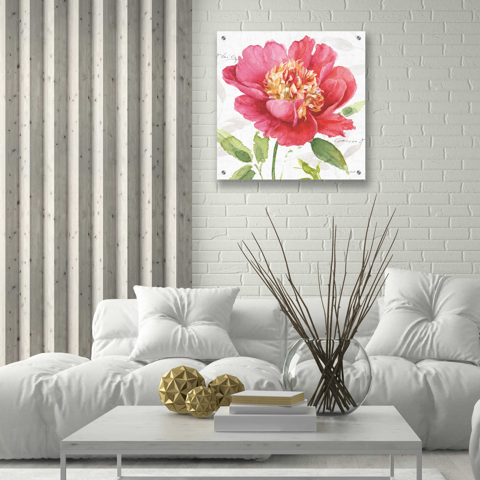 Epic Art 'Pink Garden II' by Lisa Audit, Acrylic Glass Wall Art,24x24