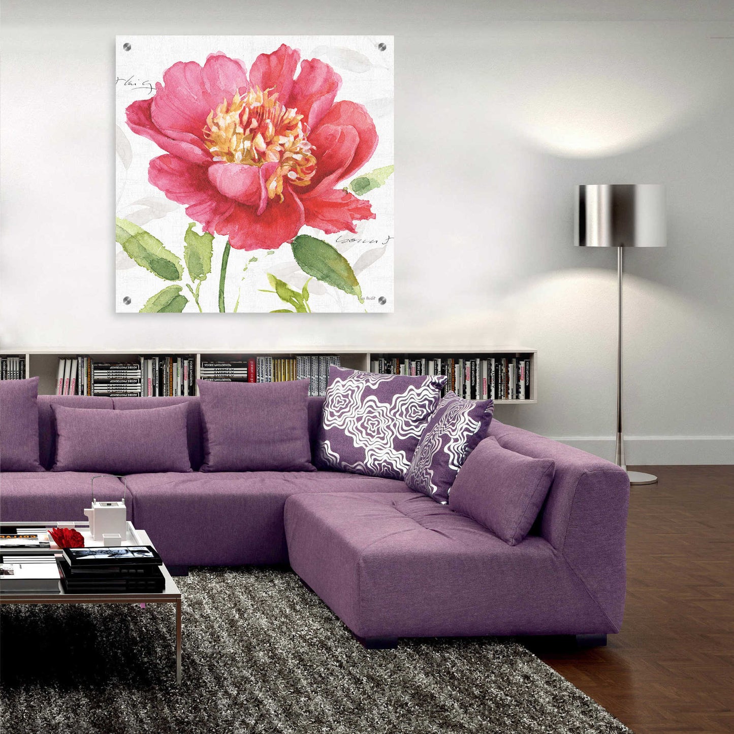 Epic Art 'Pink Garden II' by Lisa Audit, Acrylic Glass Wall Art,36x36