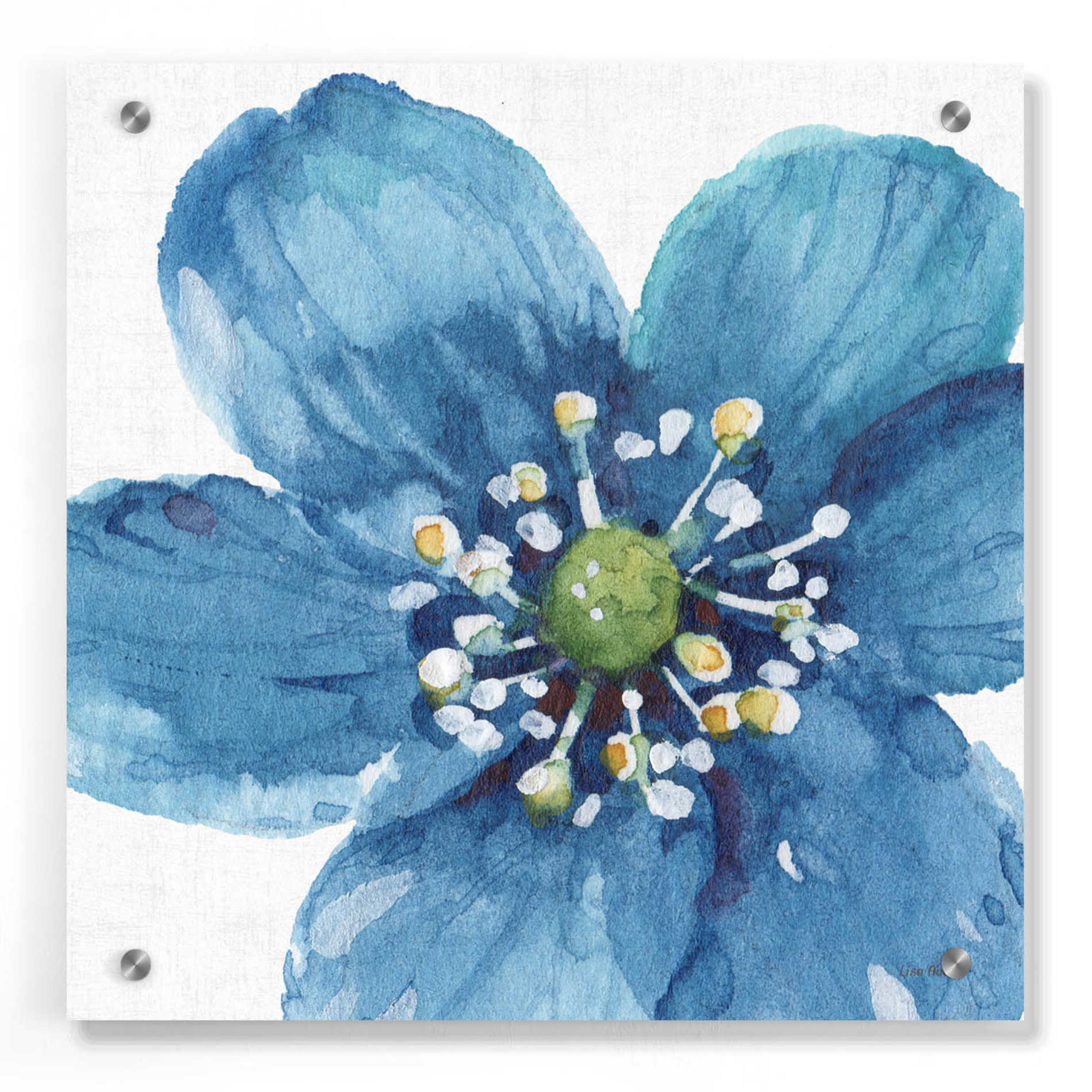 Epic Art 'Blue and Green Garden V' by Lisa Audit, Acrylic Glass Wall Art,36x36