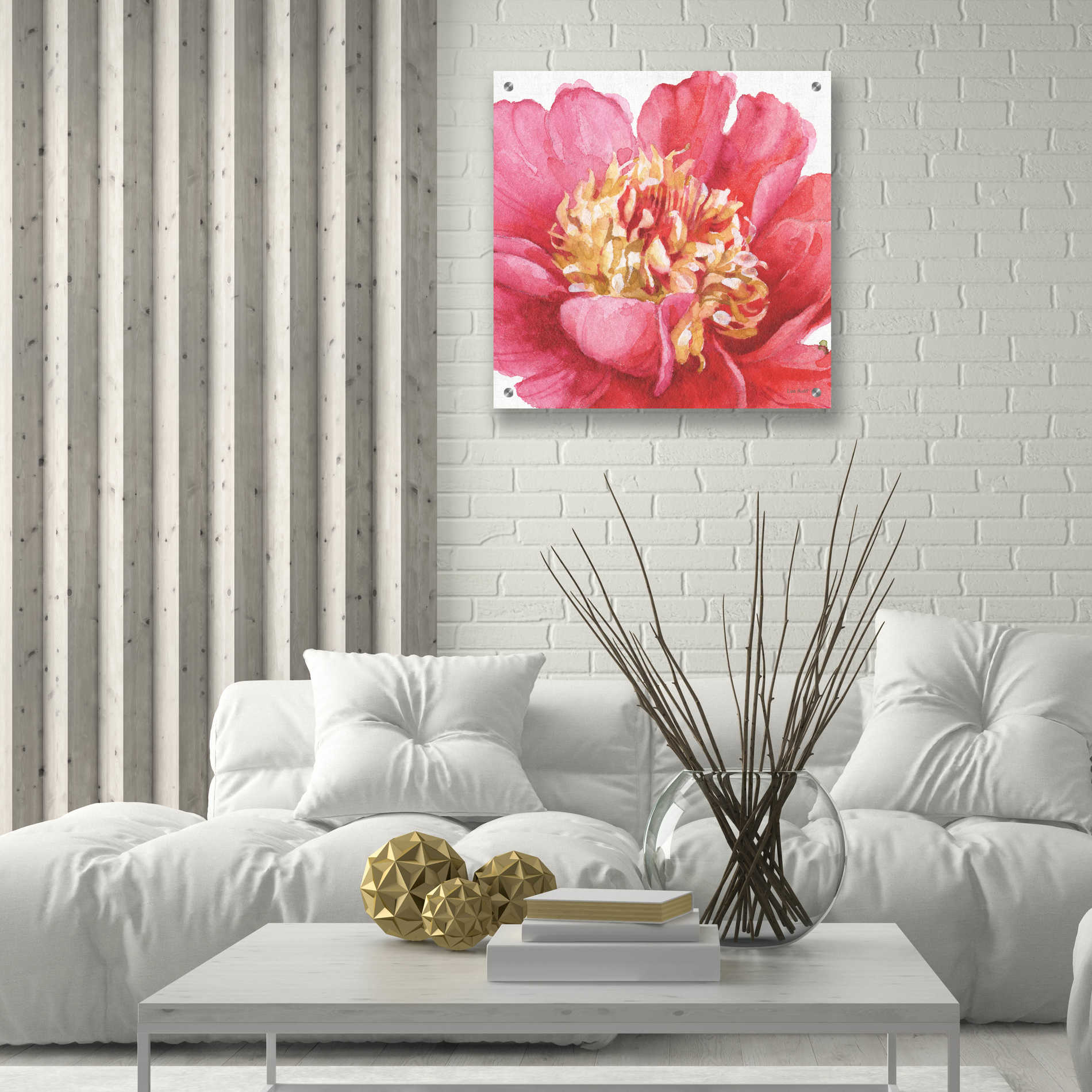 Epic Art 'Pink Garden V' by Lisa Audit, Acrylic Glass Wall Art,24x24
